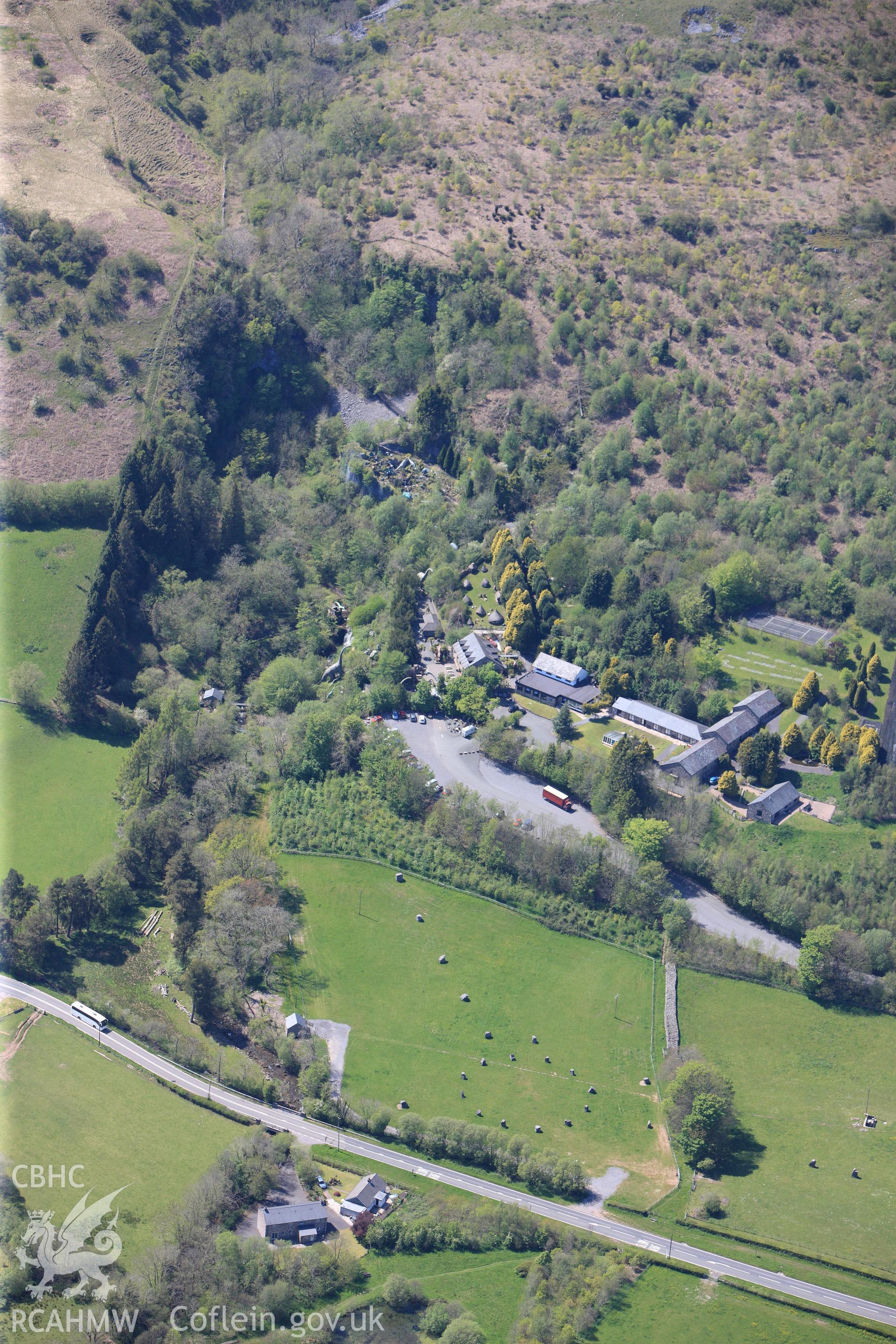 RCAHMW colour oblique photograph of Dan yr Ogof showcaves. Taken by Toby Driver on 22/05/2012.