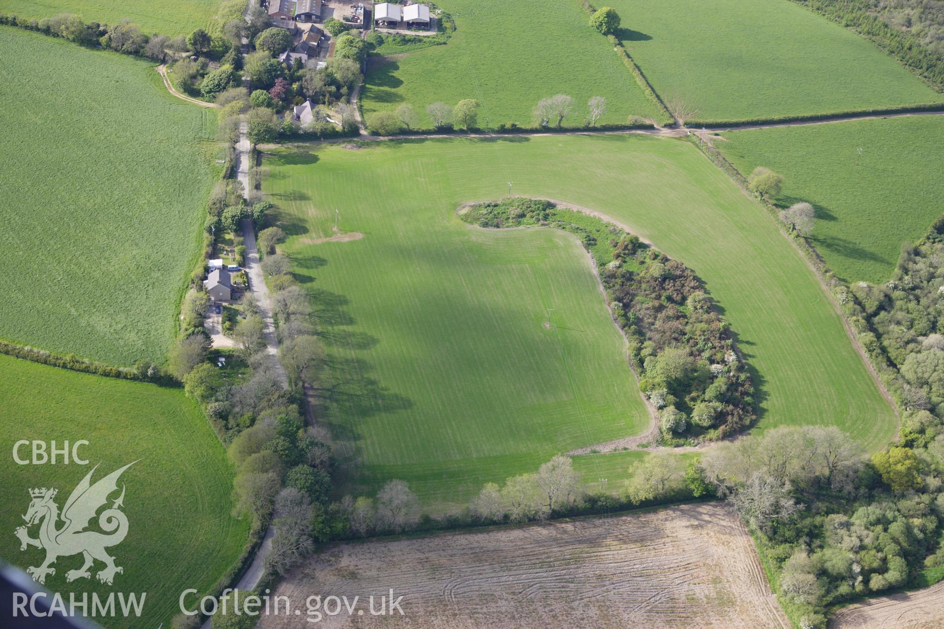 RCAHMW colour oblique photograph of Wiston Roman fort. Taken by Toby Driver on 22/05/2012.