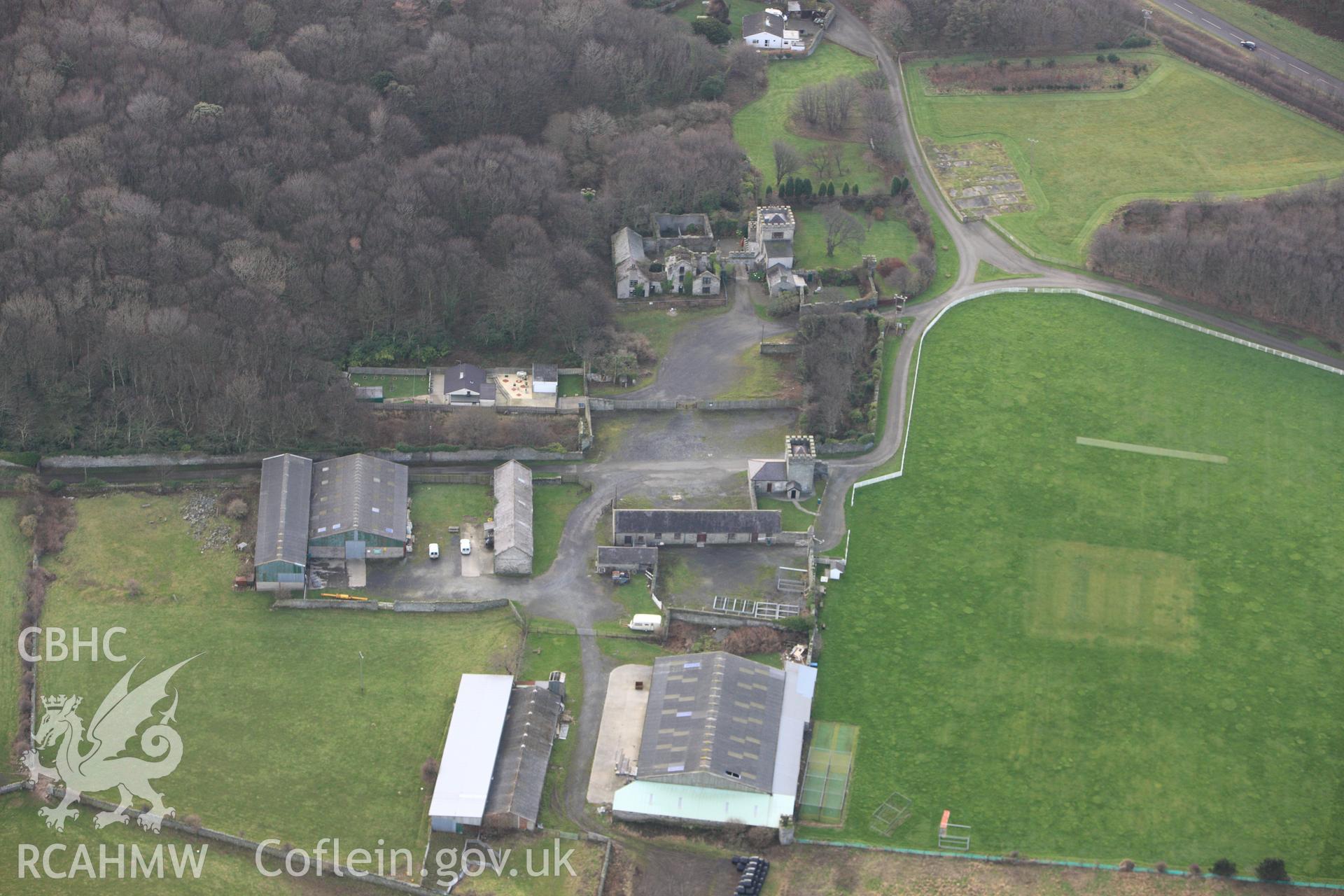 RCAHMW colour oblique photograph of Penrhos, garden, Holyhead. Taken by Toby Driver on 13/01/2012.