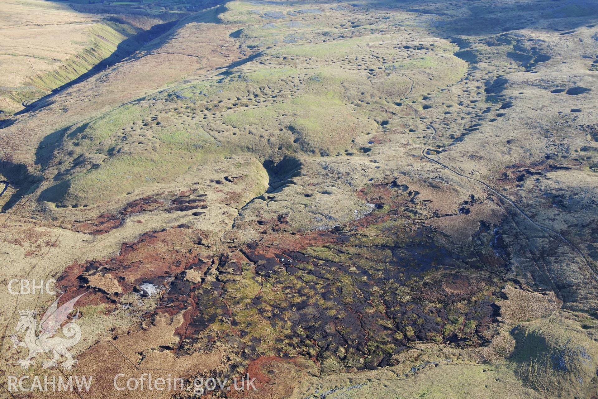 RCAHMW colour oblique photograph of Waun Fignen Felen, peat bog. Taken by Toby Driver on 28/11/2012.