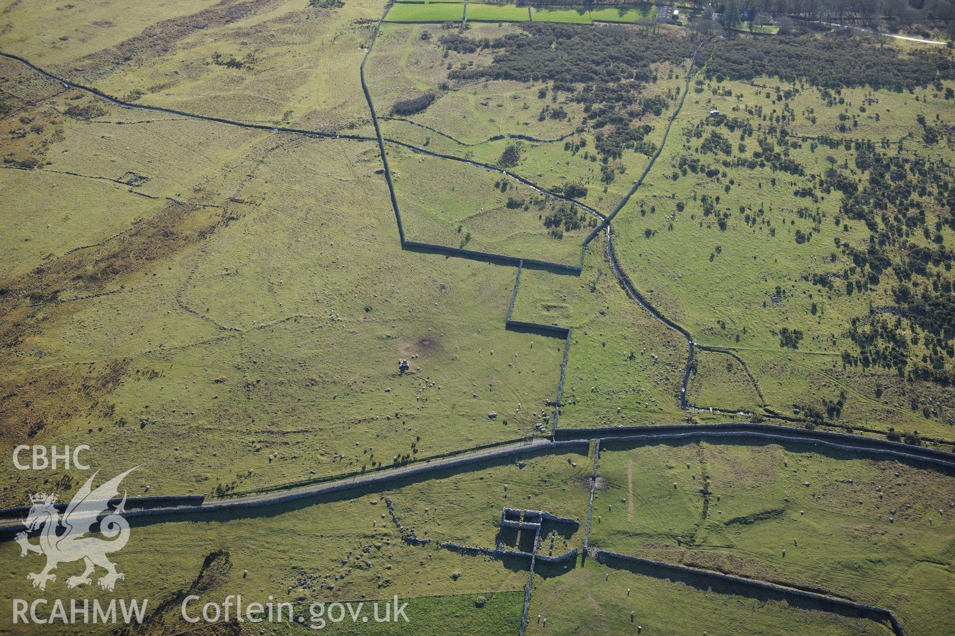 RCAHMW colour oblique photograph of Cors y Gedol field system, central part. Taken by Toby Driver on 10/12/2012.