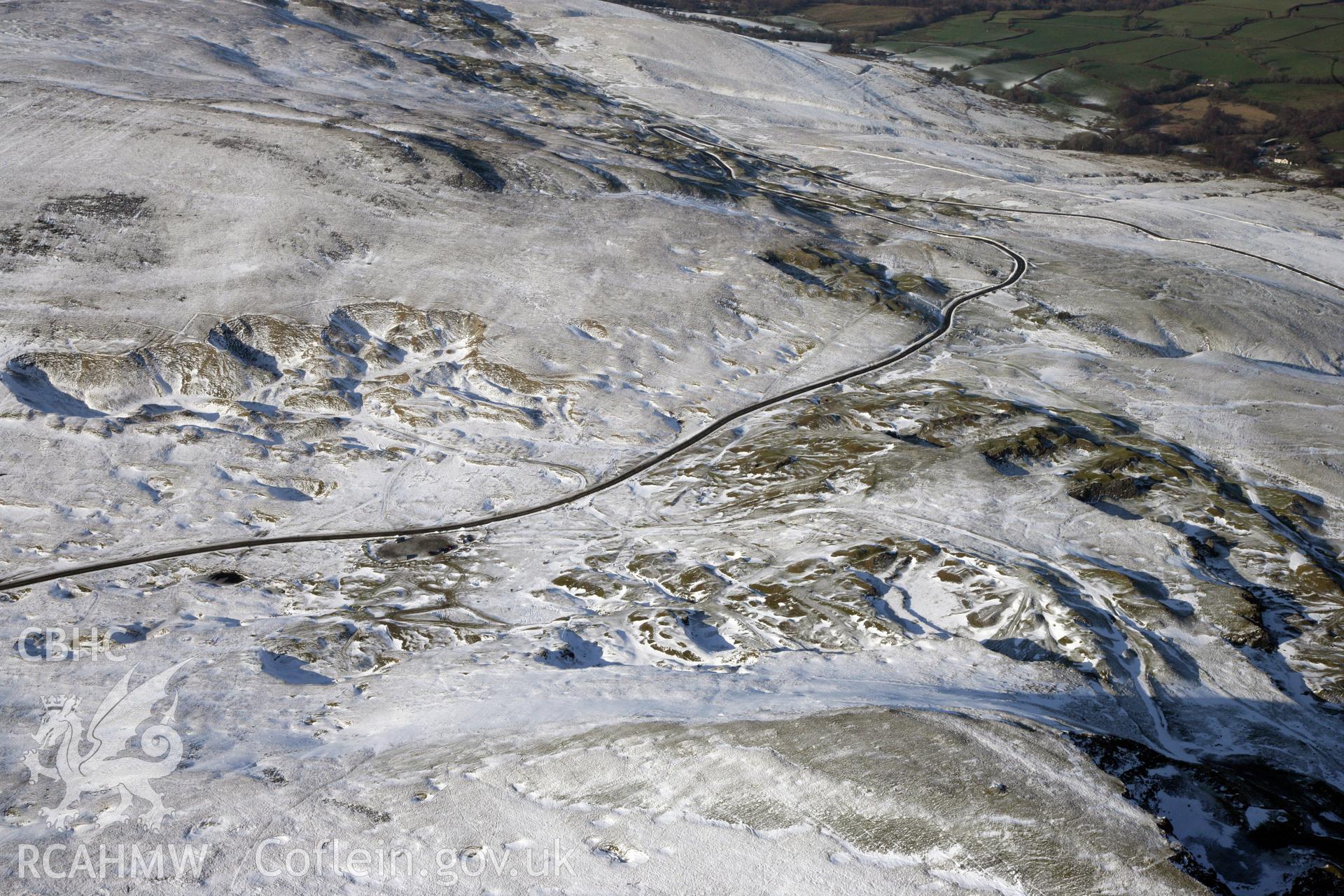 RCAHMW colour oblique photograph of Foel Fawr Quarry Complex. Taken by Toby Driver on 02/02/2012.