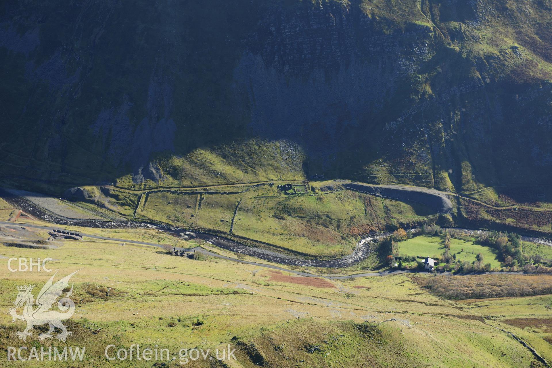RCAHMW colour oblique photograph of Hen Barc, Cwmystwyth, settlement. Taken by Toby Driver on 05/11/2012.