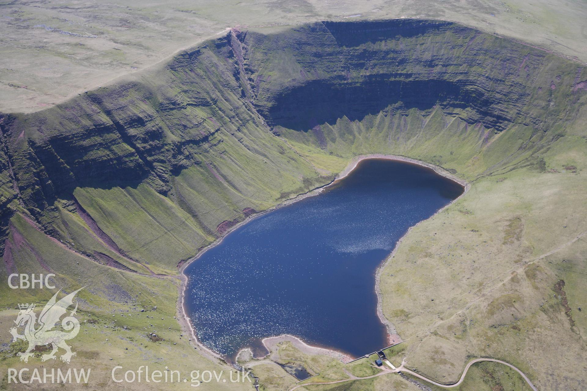RCAHMW colour oblique photograph of Llyn y Fan Fach, landscape. Taken by Toby Driver on 22/05/2012.