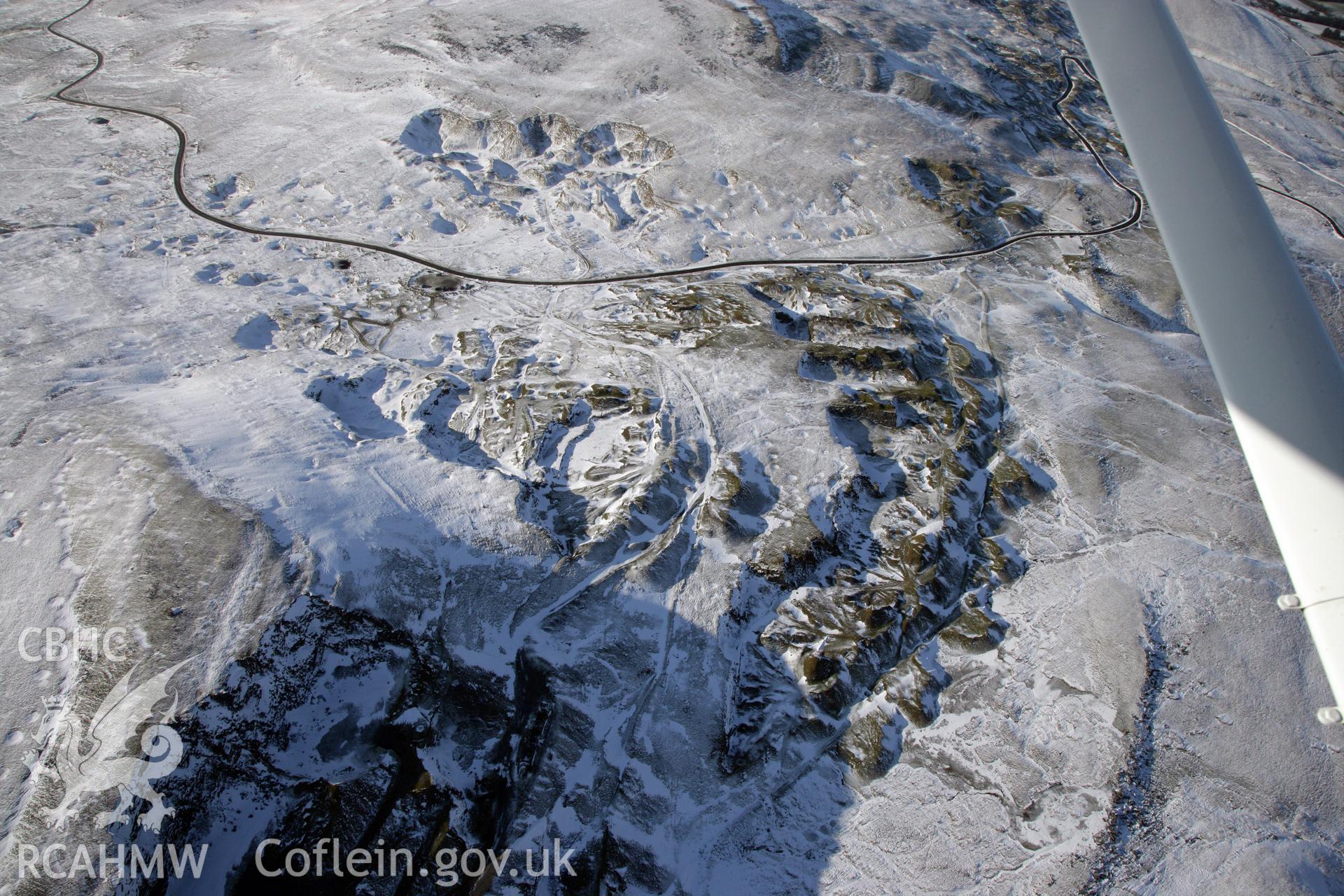 RCAHMW colour oblique photograph of Foel Fawr Quarry Complex. Taken by Toby Driver on 02/02/2012.