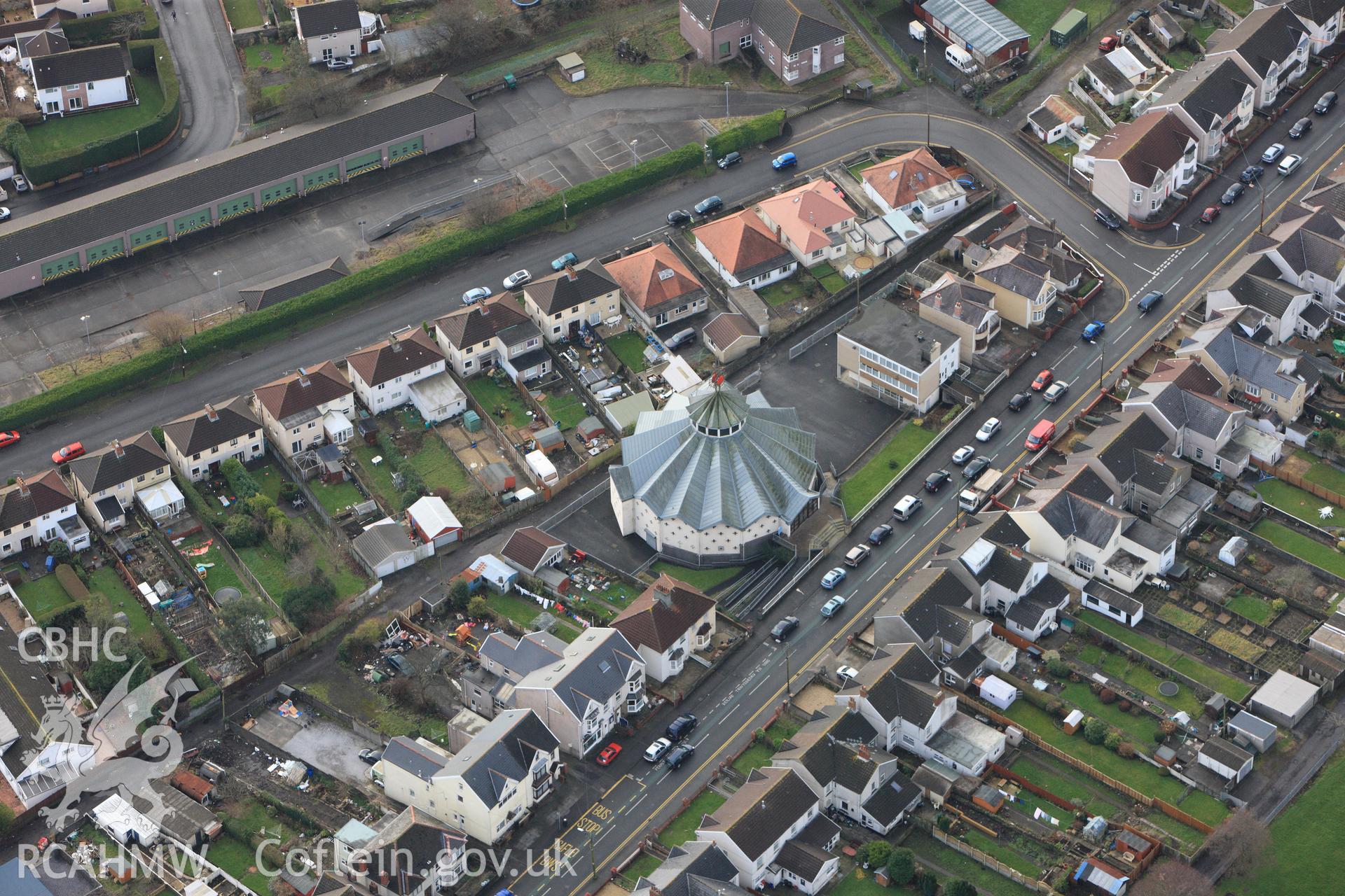 RCAHMW colour oblique photograph of Blessed Sacrament, Gorseinon. Taken by Toby Driver on 27/01/2012.