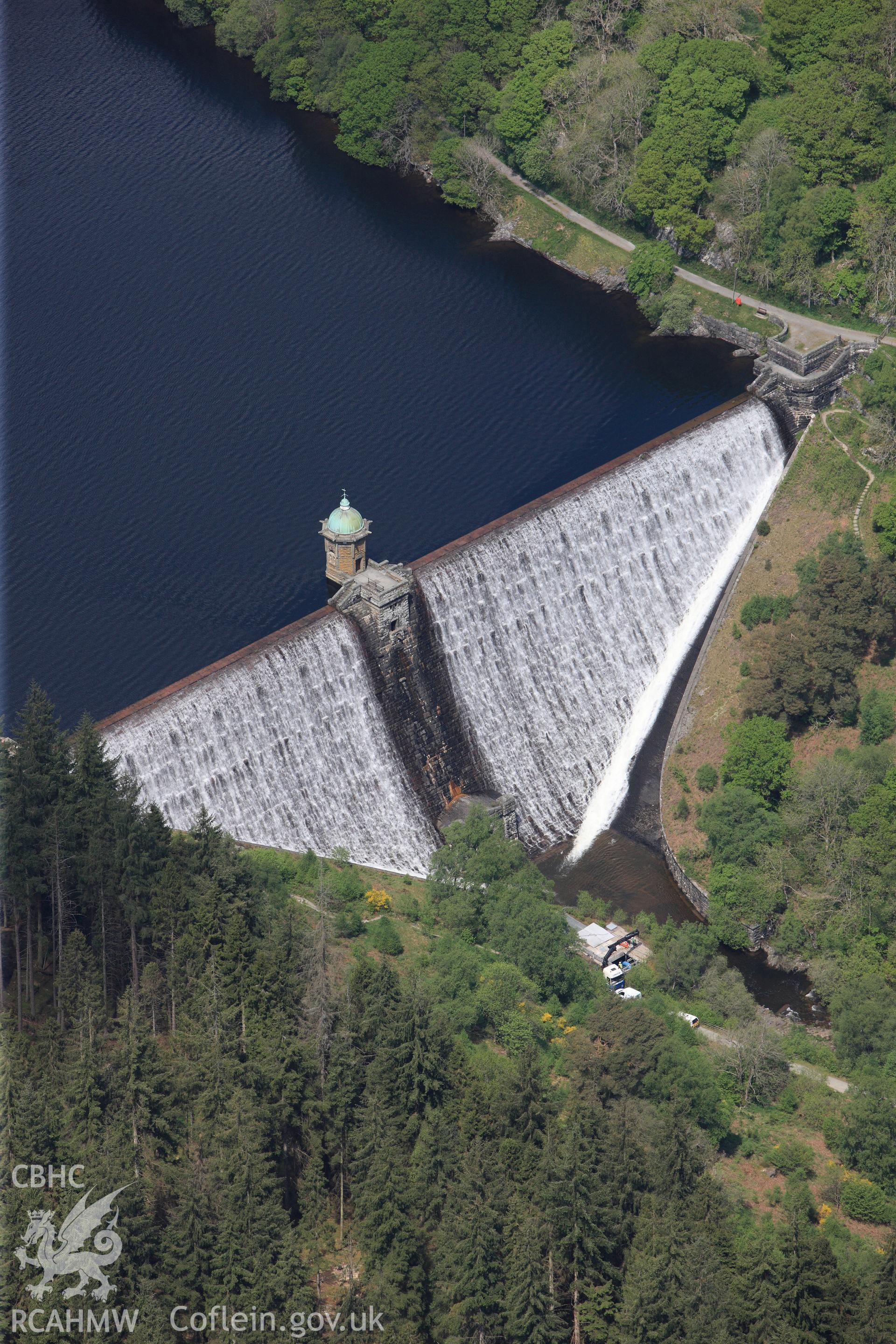 RCAHMW colour oblique photograph of Pengarreg Dam Resevoir. Taken by Toby Driver on 28/05/2012.