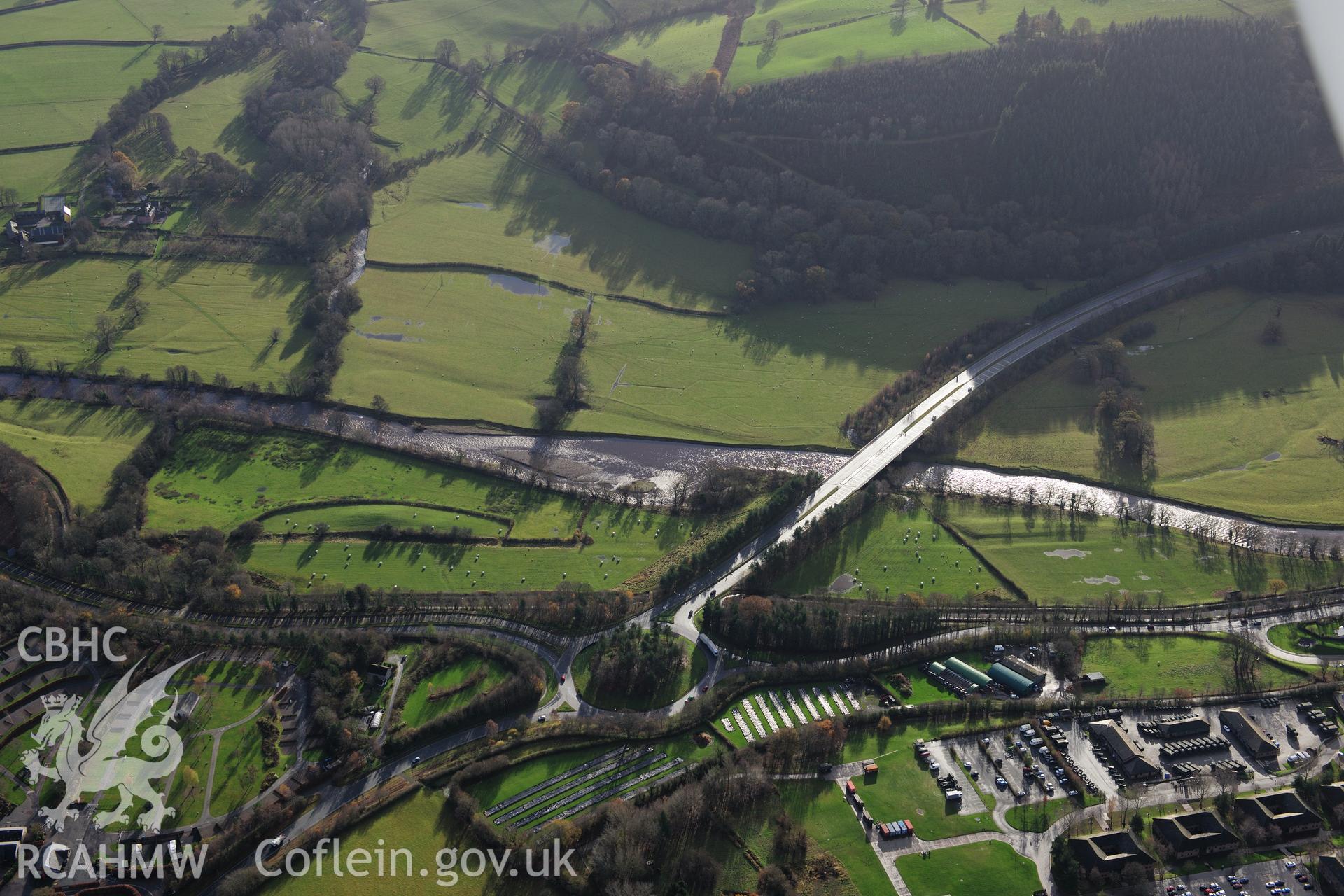 RCAHMW colour oblique photograph of Brynich, view looking south. Taken by Toby Driver on 23/11/2012.