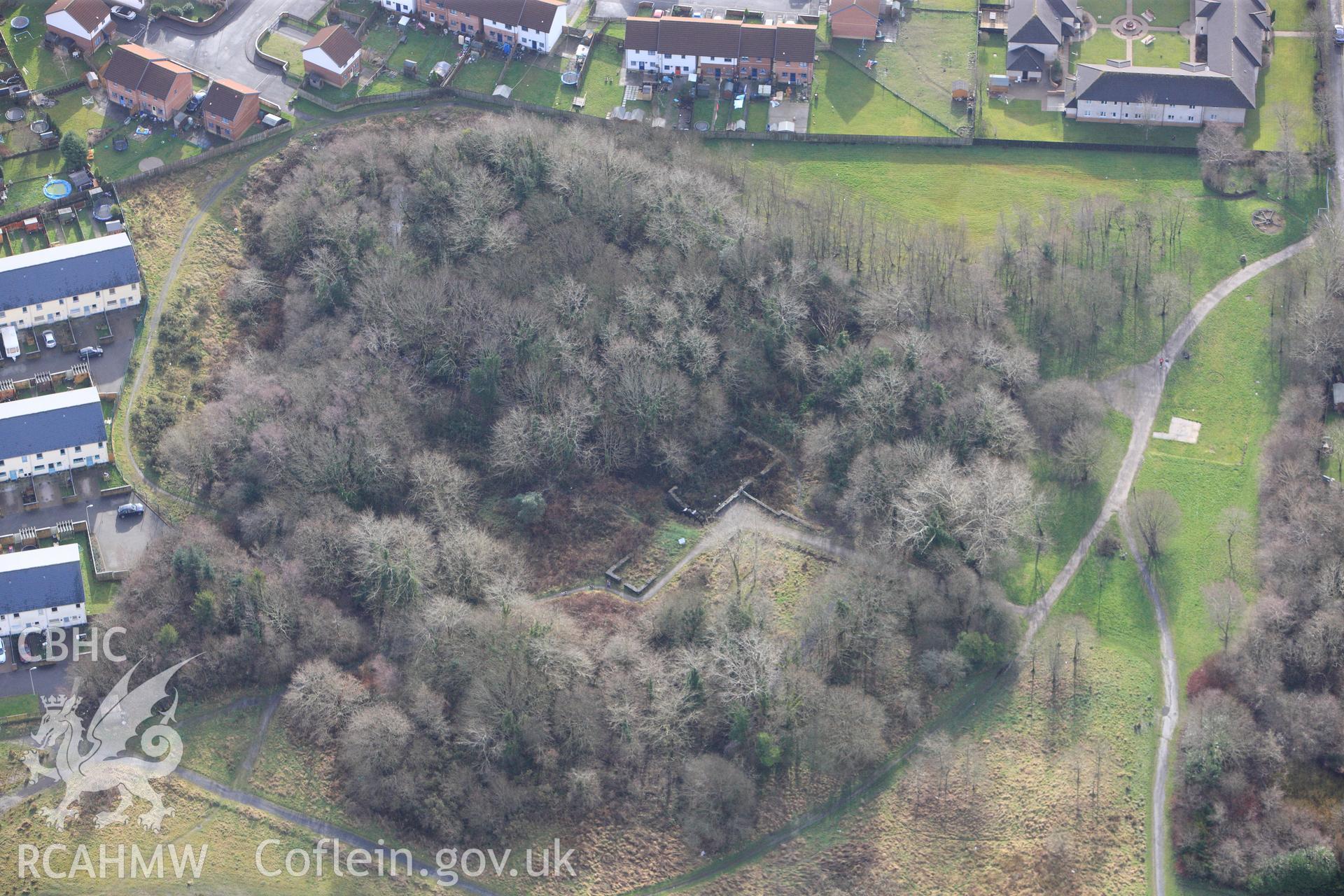 RCAHMW colour oblique photograph of Melin Mynach, Gorseinon. Taken by Toby Driver on 27/01/2012.