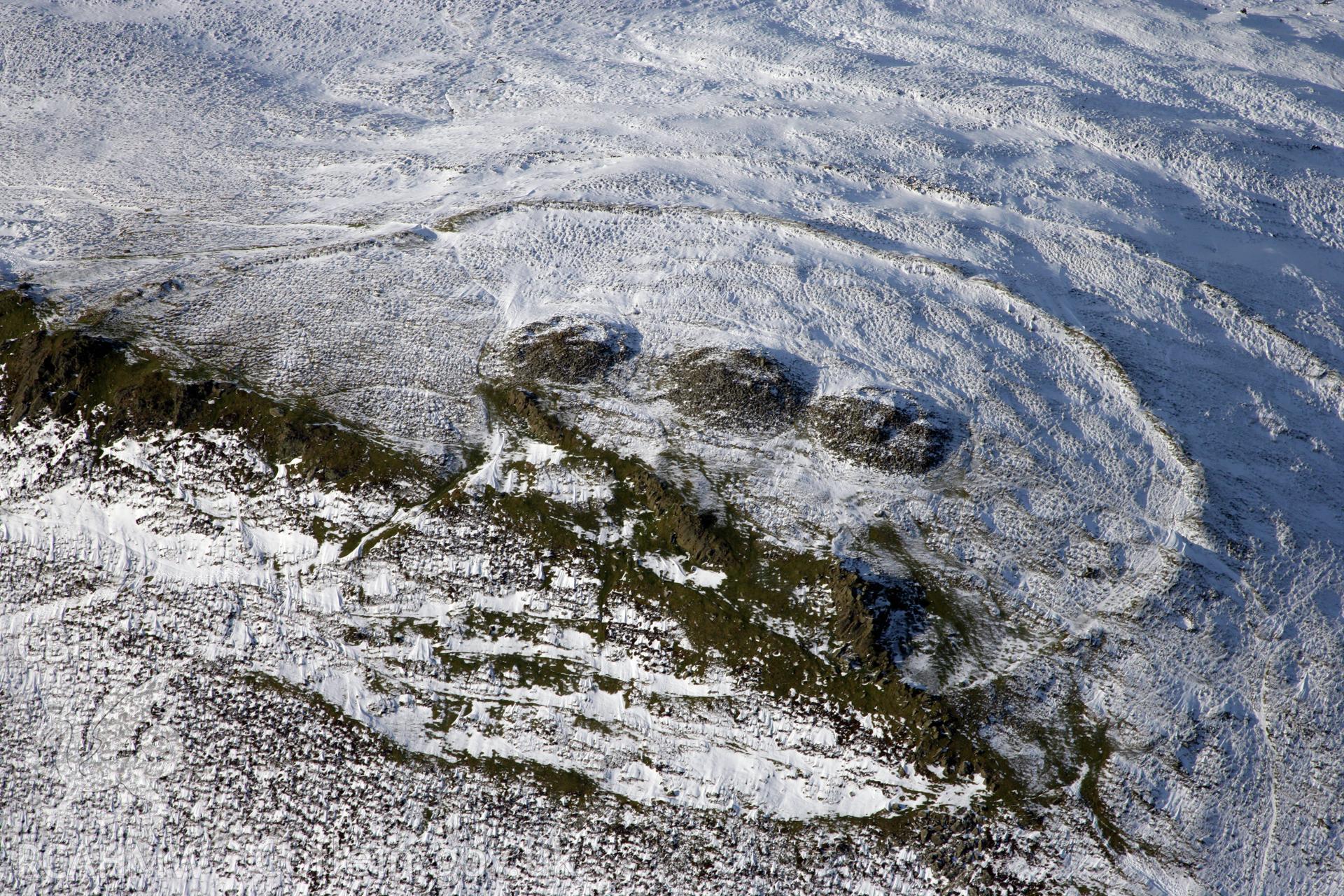 RCAHMW colour oblique photograph of Foel Drygarn Camp. Taken by Toby Driver on 02/02/2012.
