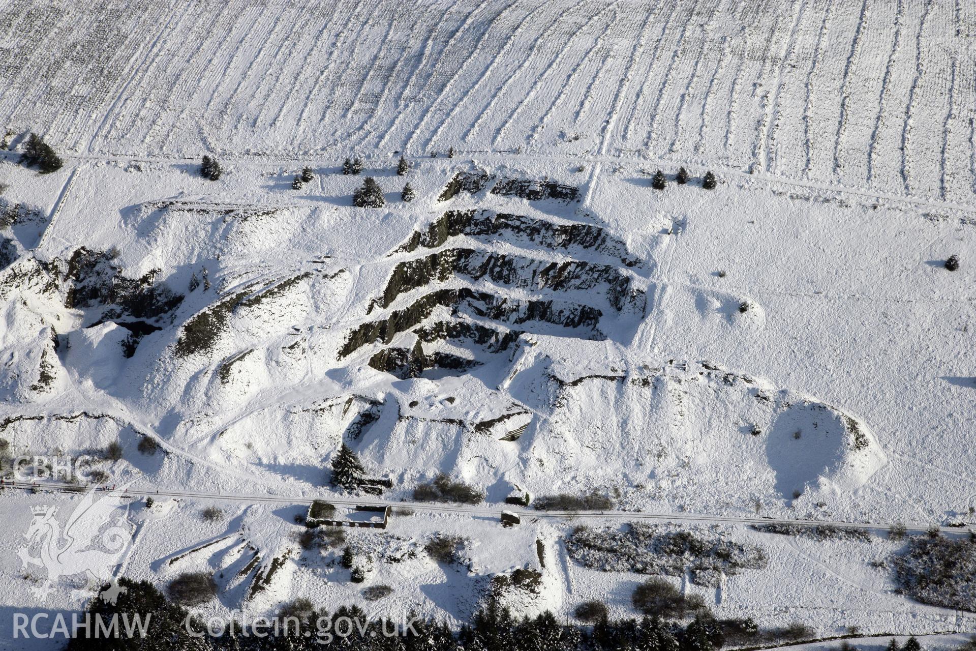 RCAHMW colour oblique photograph of Rosebush Quarry. Taken by Toby Driver on 02/02/2012.