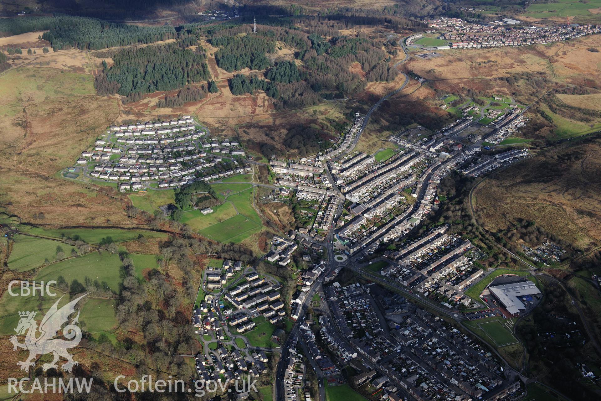 RCAHMW colour oblique photograph of Caerau, Dyffryn, view from south-west. Taken by Toby Driver on 28/11/2012.