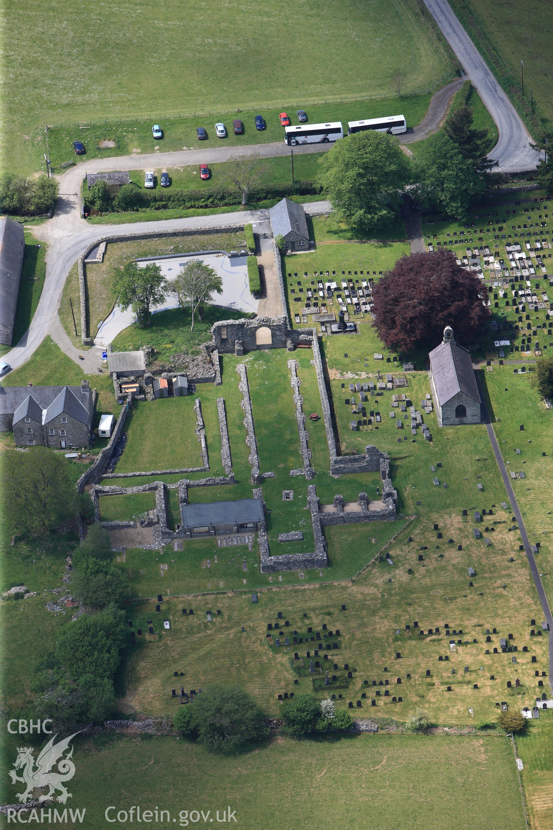 RCAHMW colour oblique photograph of Strata Florida Abbey. Taken by Toby Driver on 28/05/2012.