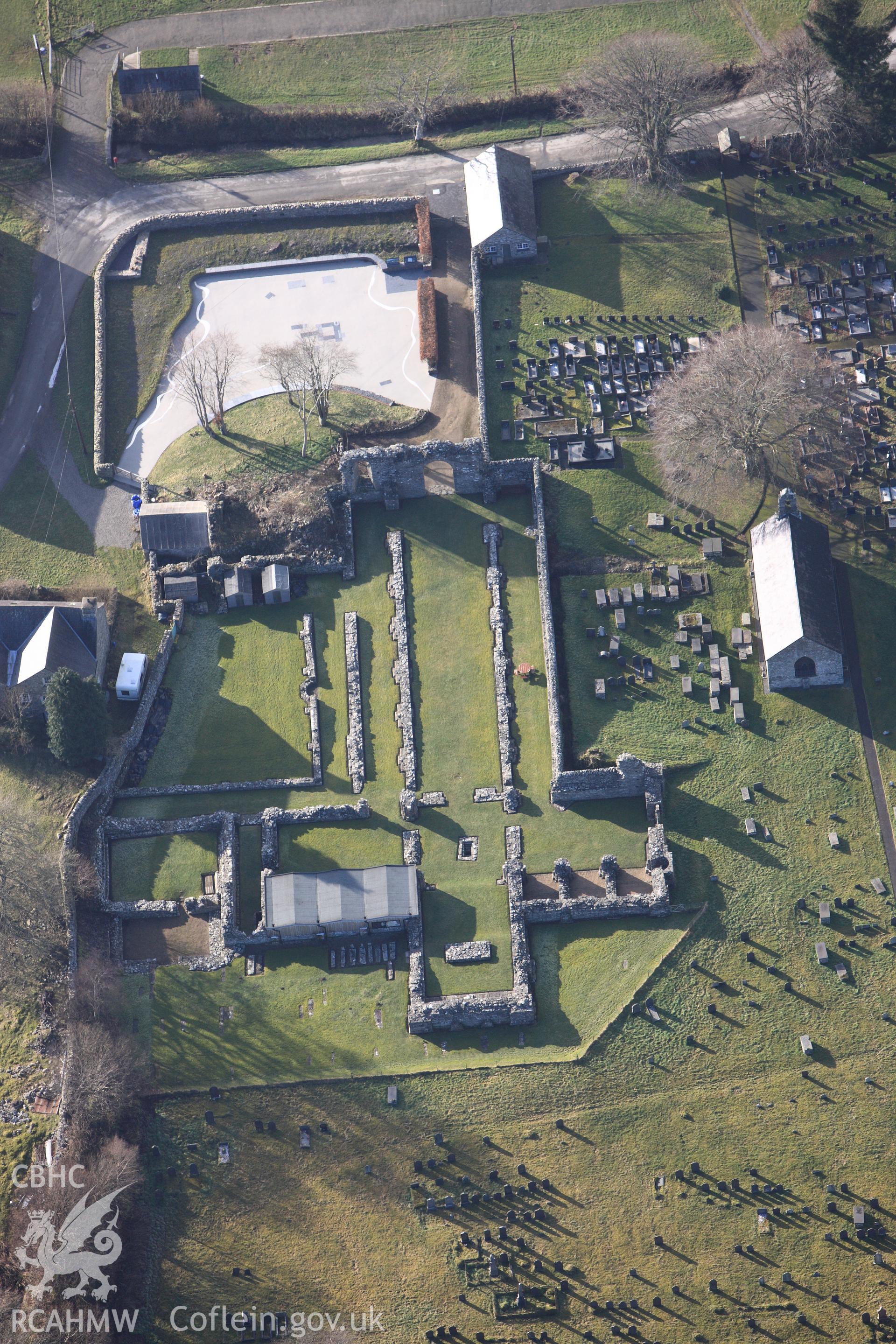 RCAHMW colour oblique photograph of Strata Florida Abbey. Taken by Toby Driver on 07/02/2012.