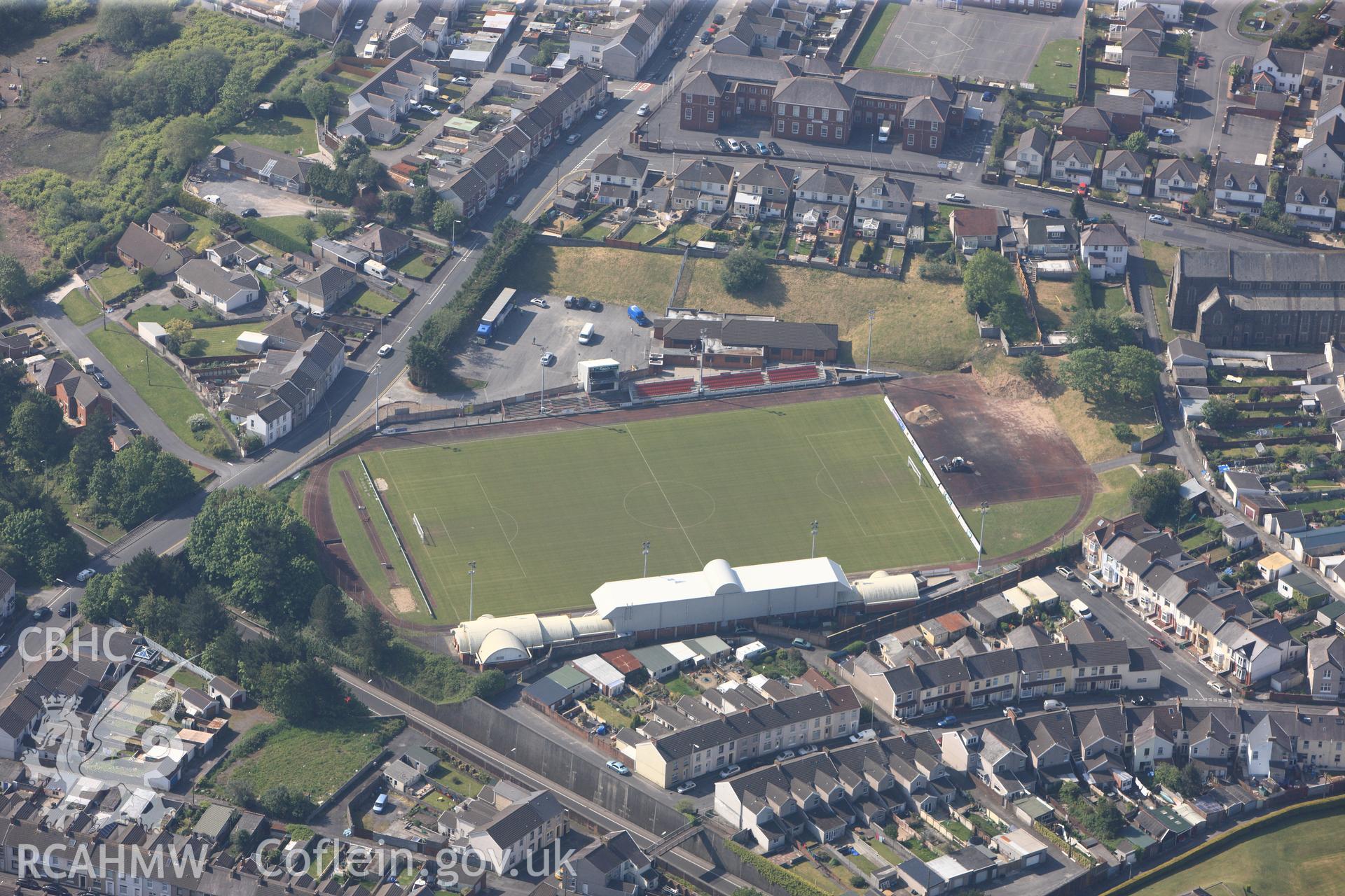 RCAHMW colour oblique photograph of General view of Stebonheath Park, looking south. Taken by Toby Driver on 24/05/2012.