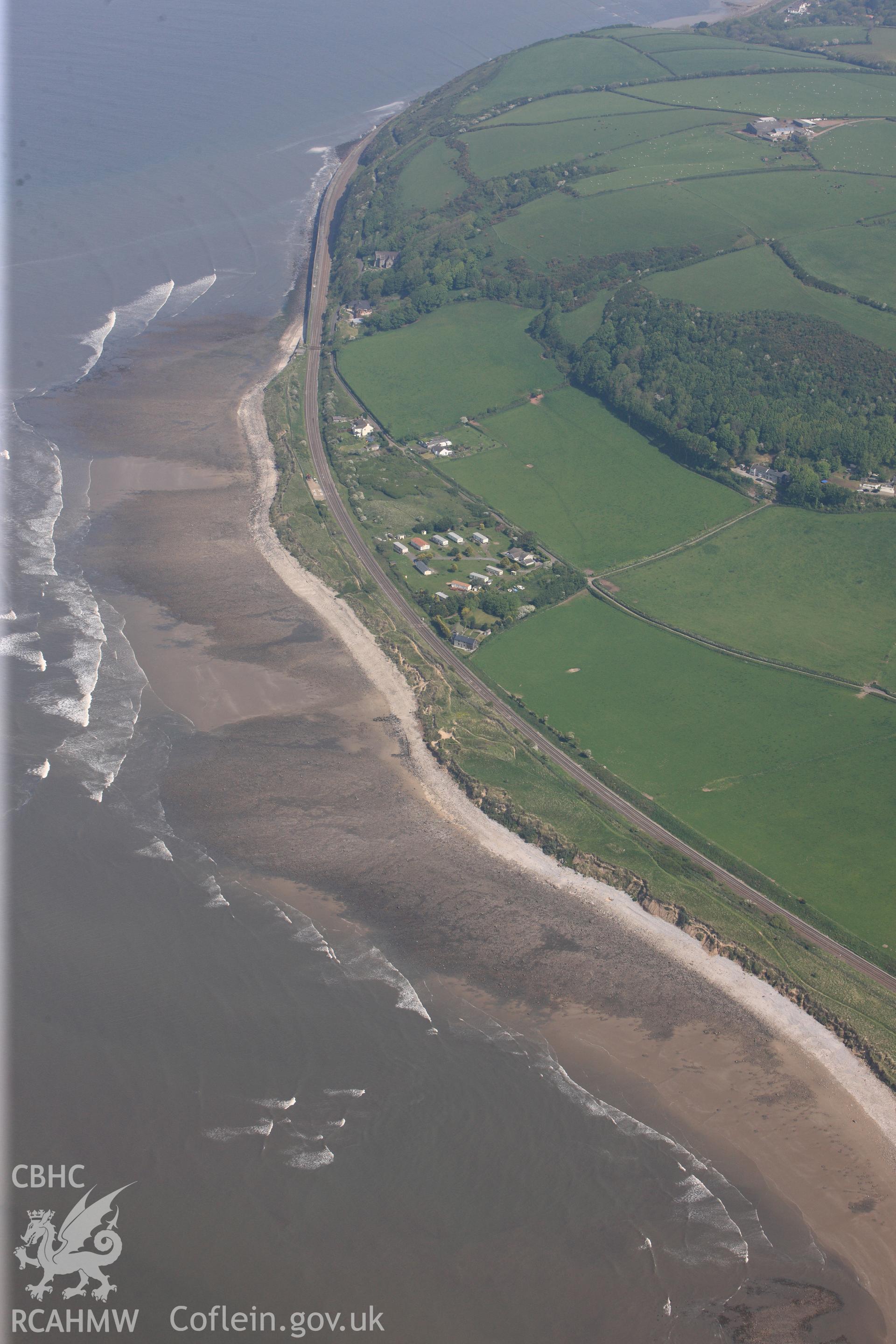 RCAHMW colour oblique photograph of General view of St Ishmaels deserted medieval village, looking north west. Taken by Toby Driver on 24/05/2012.