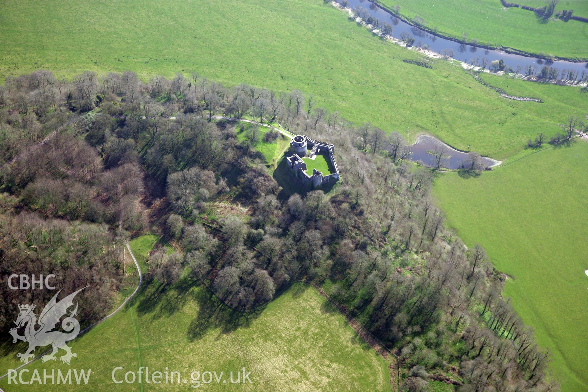 RCAHMW colour oblique photograph of Dinefwr Castle. Taken by Toby Driver and Oliver Davies on 28/03/2012.