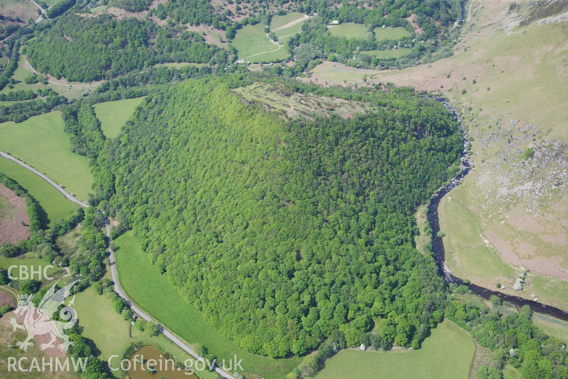RCAHMW colour oblique photograph of Dinas. Taken by Toby Driver on 28/05/2012.
