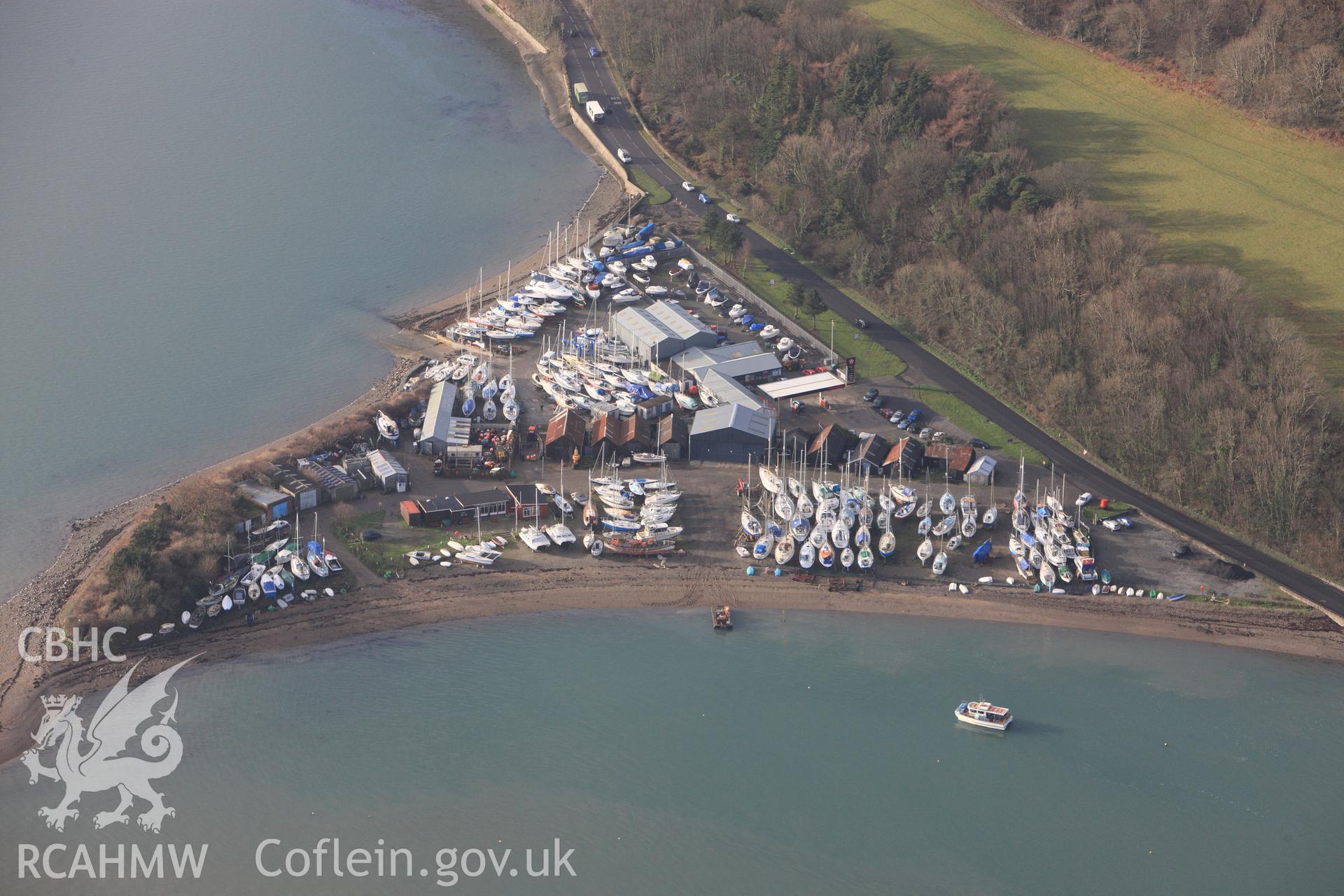 RCAHMW colour oblique photograph of Gallows Point. Taken by Toby Driver on 13/01/2012.