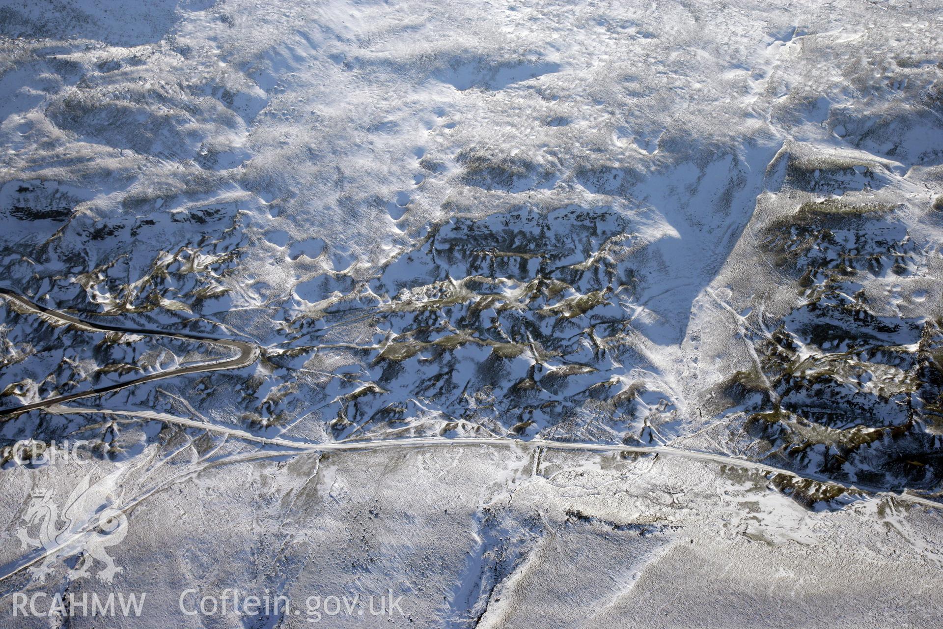 RCAHMW colour oblique photograph of Pant-Y-Drefnewydd Limeworking Complex. Taken by Toby Driver on 02/02/2012.