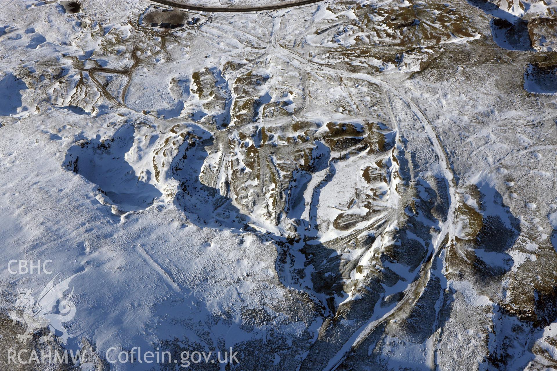 RCAHMW colour oblique photograph of Foel Fawr Quarry Complex. Taken by Toby Driver on 02/02/2012.