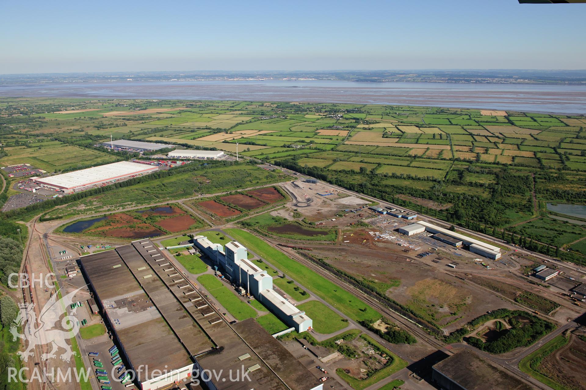 RCAHMW colour oblique photograph of Site of Llanwern Steelworks. Taken by Toby Driver on 24/07/2012.