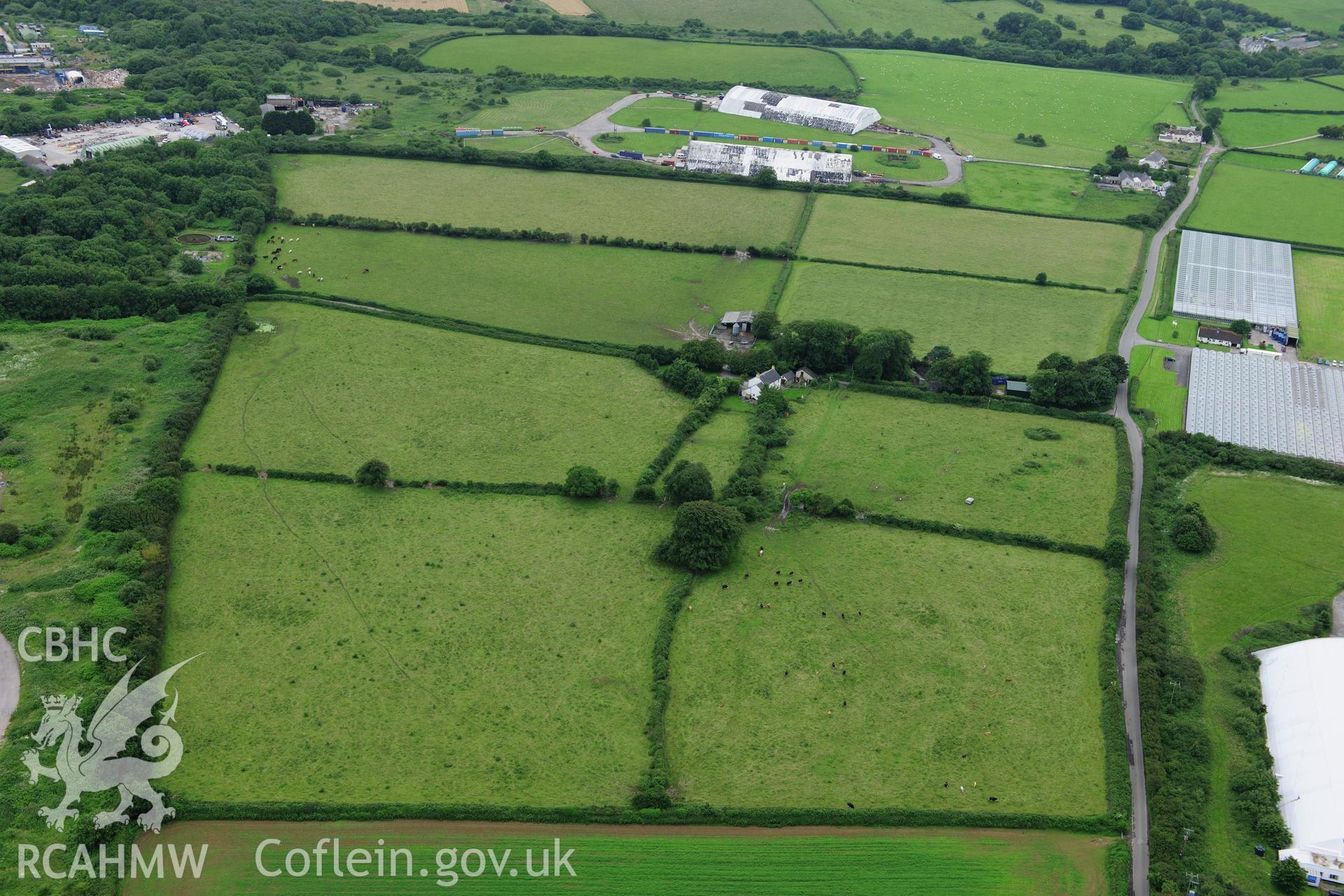 RCAHMW colour oblique photograph of Llandow Airfield. Taken by Toby Driver on 05/07/2012.