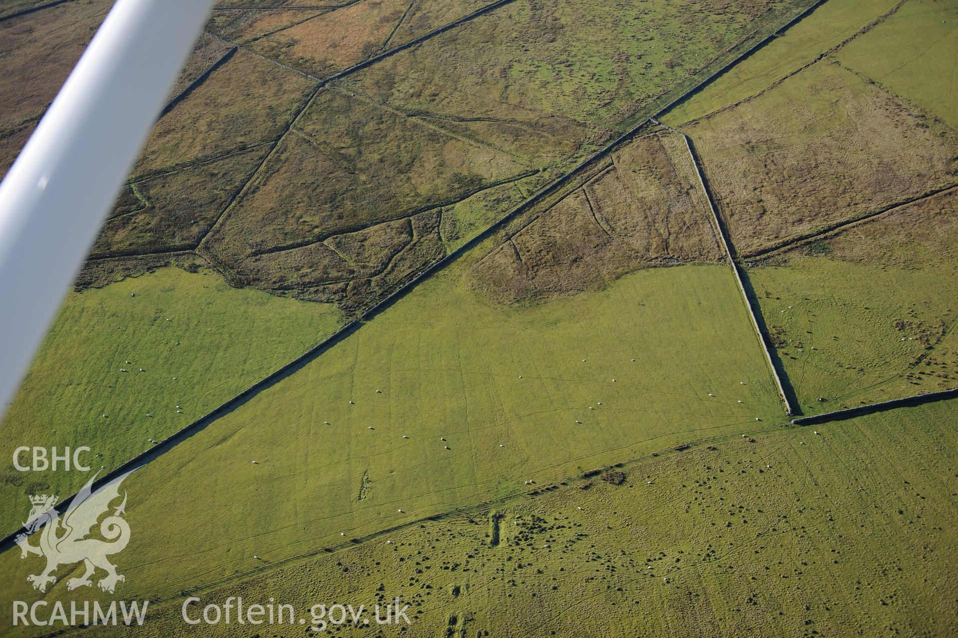 RCAHMW colour oblique photograph of Hengwm stone circles. Taken by Toby Driver on 10/12/2012.