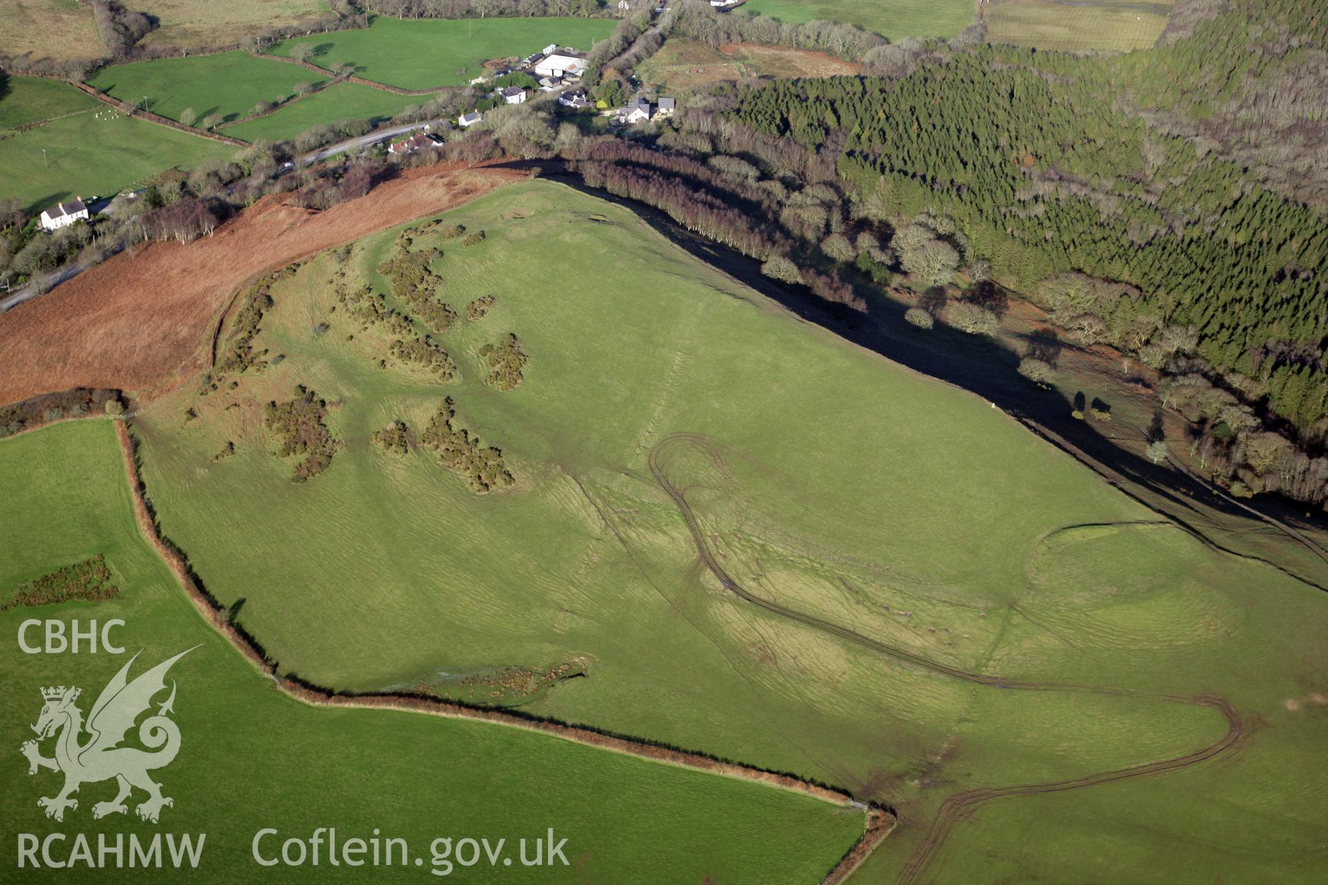 RCAHMW colour oblique photograph of Cil Ifor Promontory Fort. Taken by Toby Driver on 02/02/2012.