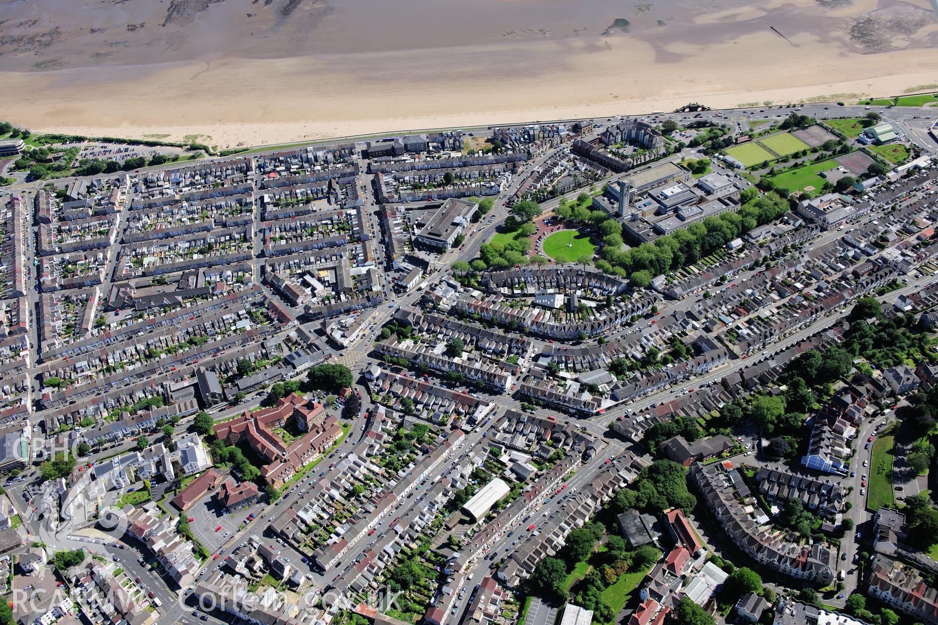 RCAHMW colour oblique photograph of Swansea Infirmary, Guildhall, and Uplands area. Taken by Toby Driver on 24/07/2012.