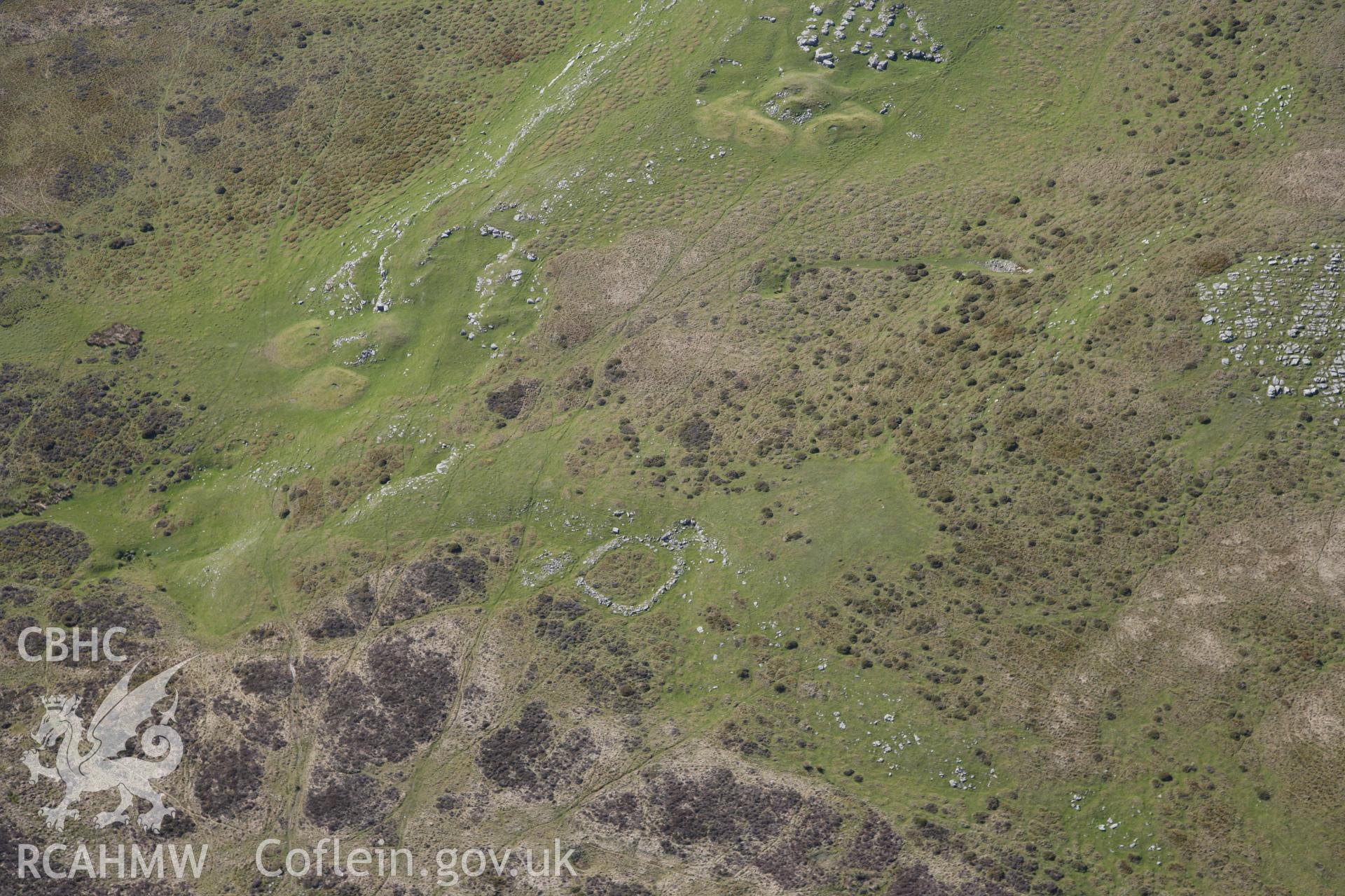 RCAHMW colour oblique photograph of Mynydd Llangynidr, farmstead. Taken by Toby Driver on 22/05/2012.