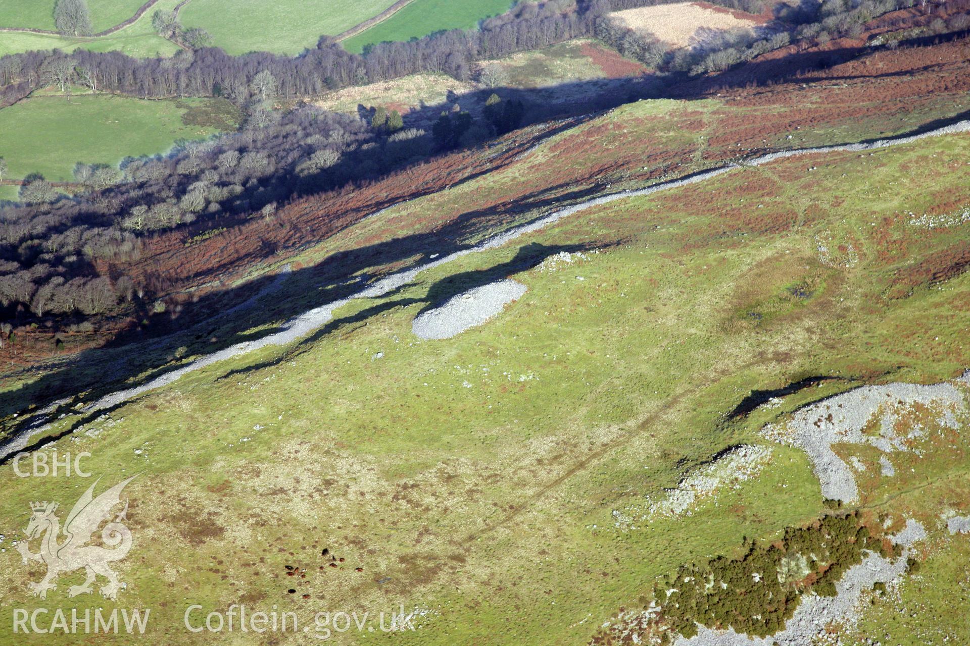 RCAHMW colour oblique photograph of Carn Goch Camps; Gaer Fawr. Taken by Toby Driver on 02/02/2012.