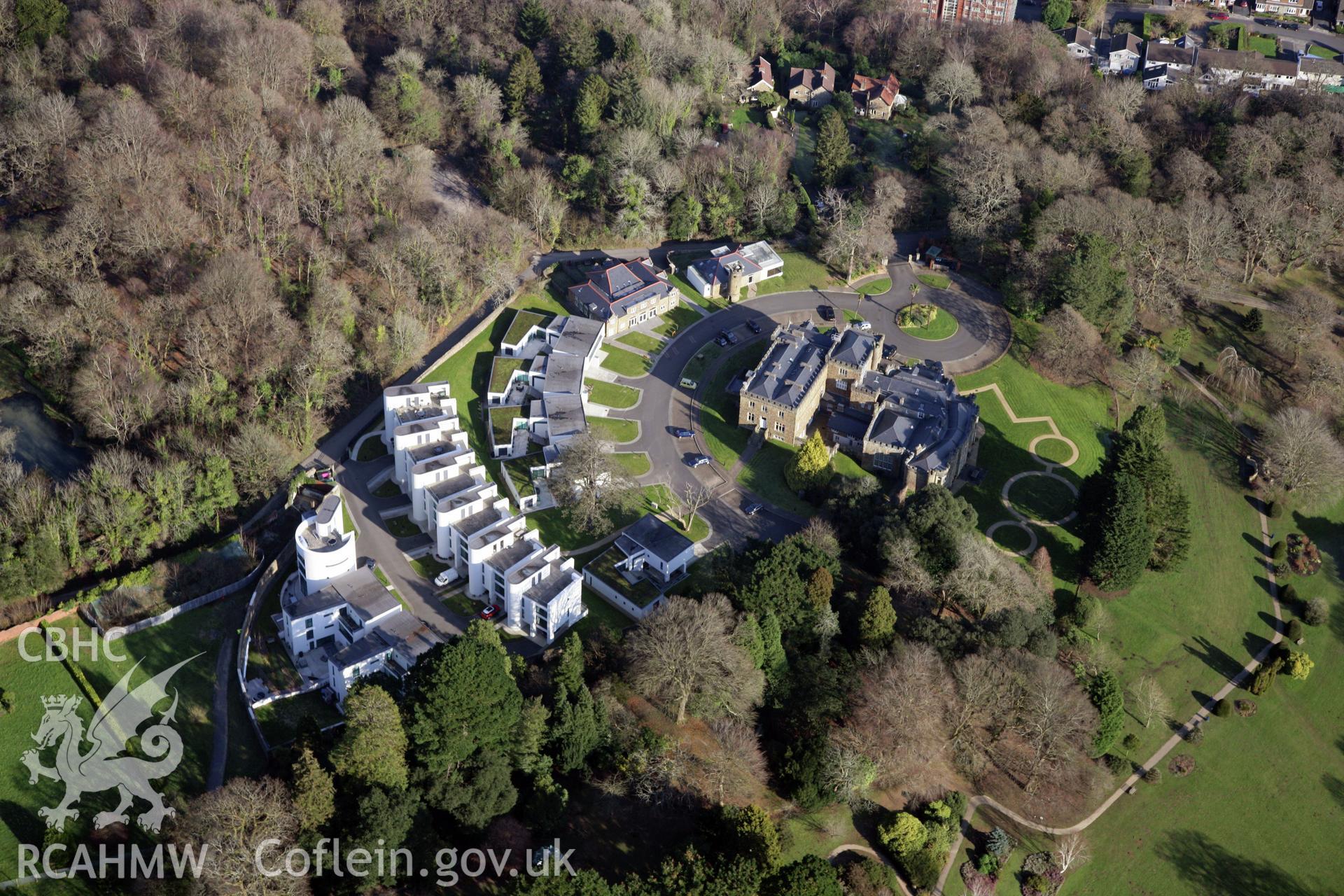 RCAHMW colour oblique photograph of Clyne Castle. Taken by Toby Driver on 02/02/2012.