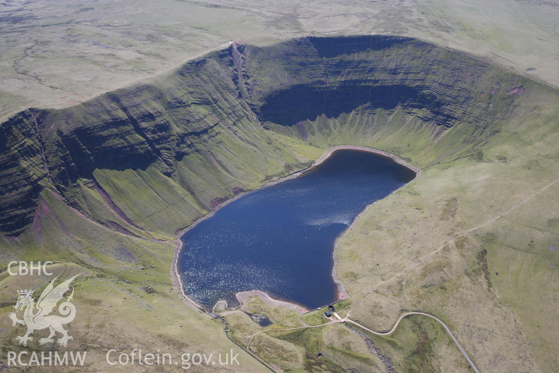 RCAHMW colour oblique photograph of Llyn y Fan Fach, landscape. Taken by Toby Driver on 22/05/2012.