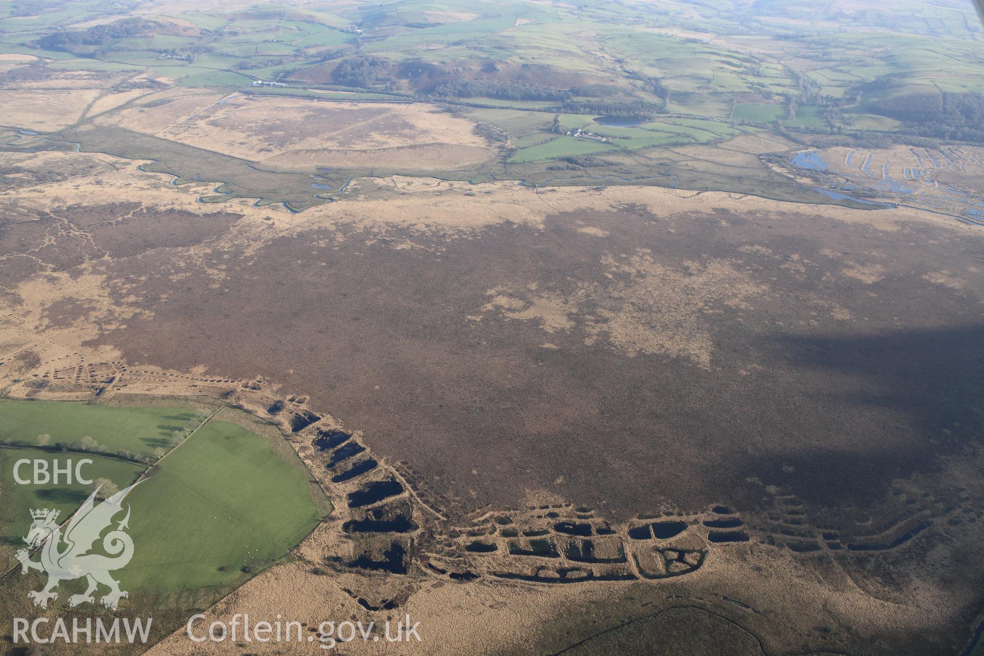 RCAHMW colour oblique photograph of Cors Caron, Tregaron Bog. Taken by Toby Driver on 07/02/2012.