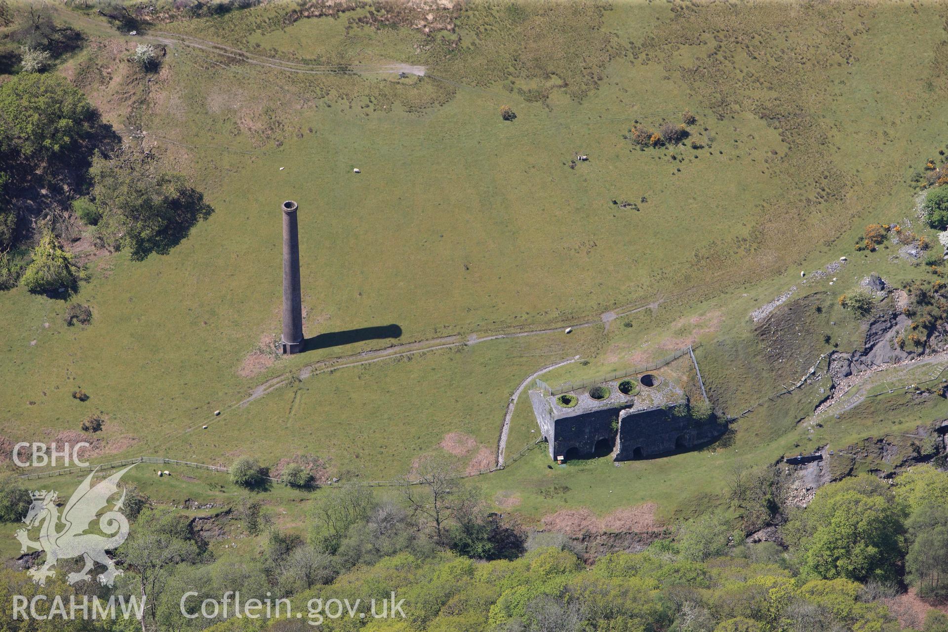 RCAHMW colour oblique photograph of Henllys Vale coal mine and quarry. Taken by Toby Driver on 22/05/2012.