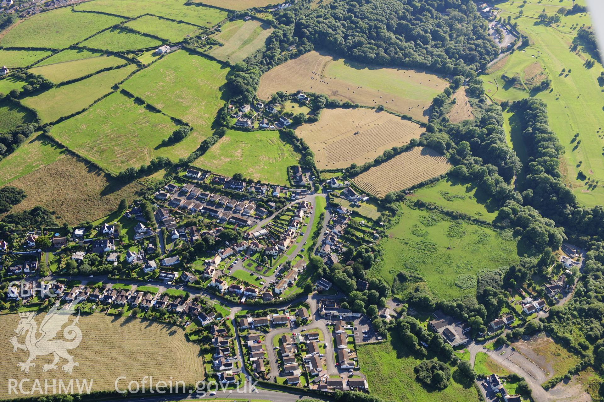RCAHMW colour oblique photograph of Penally village. Taken by Toby Driver on 24/07/2012.