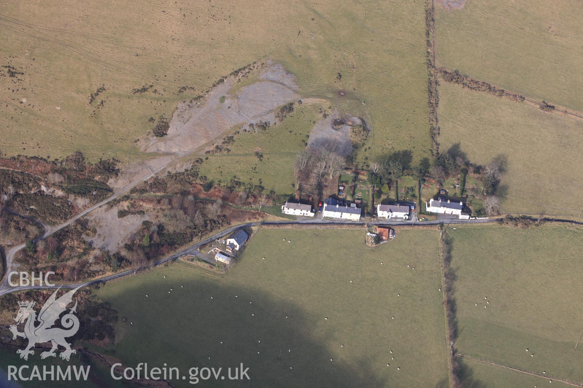 RCAHMW colour oblique photograph of Cwmerfyn Welsh Calvinistic Methodist Chapel, View from South. Taken by Toby Driver on 07/02/2012.