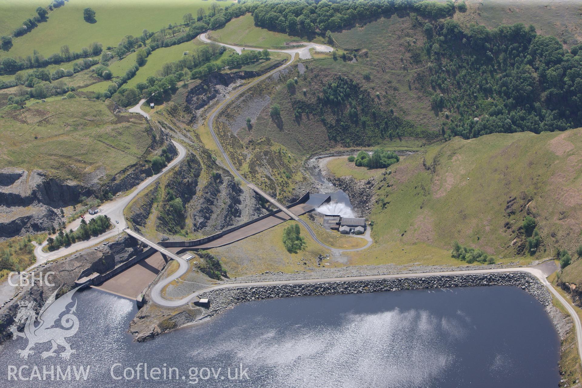 RCAHMW colour oblique photograph of Llyn Brianne Dam. Taken by Toby Driver on 28/05/2012.