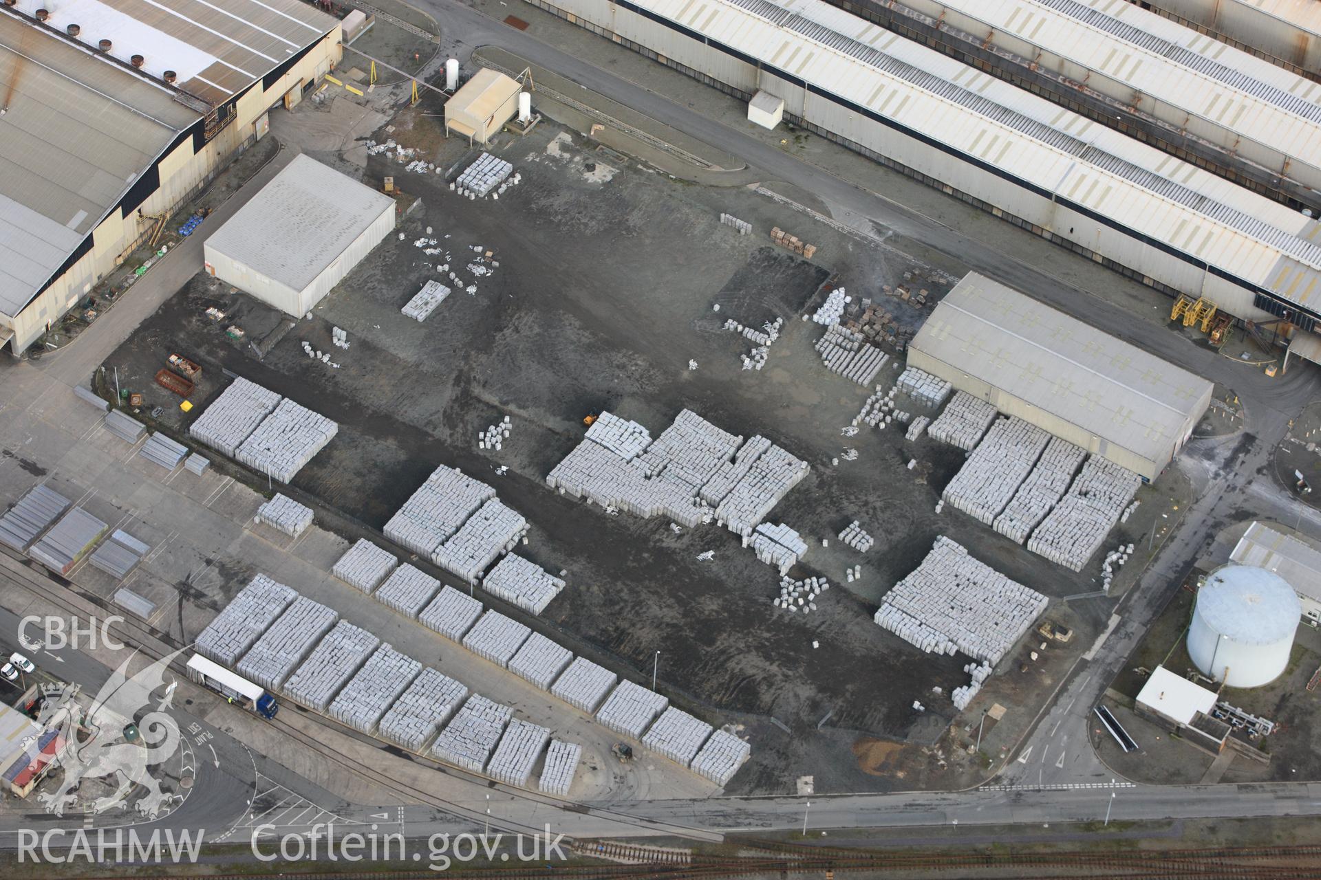 RCAHMW colour oblique photograph of Anglesey Aluminium Smelting Works, aerial survey prior to closure. Taken by Toby Driver on 13/01/2012.