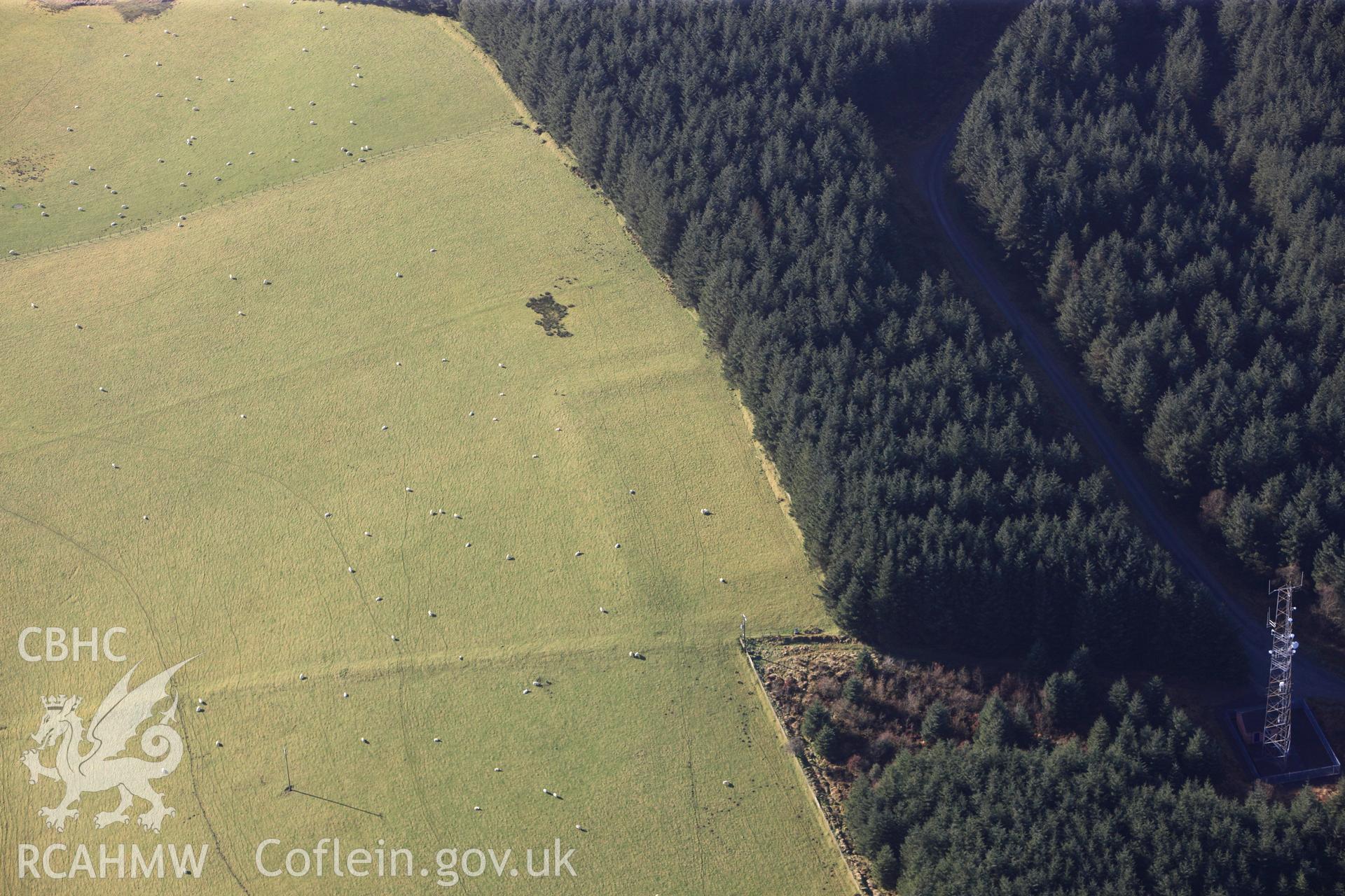 RCAHMW colour oblique photograph of Abererbwll Roman fortlet. Taken by Toby Driver on 23/11/2012.