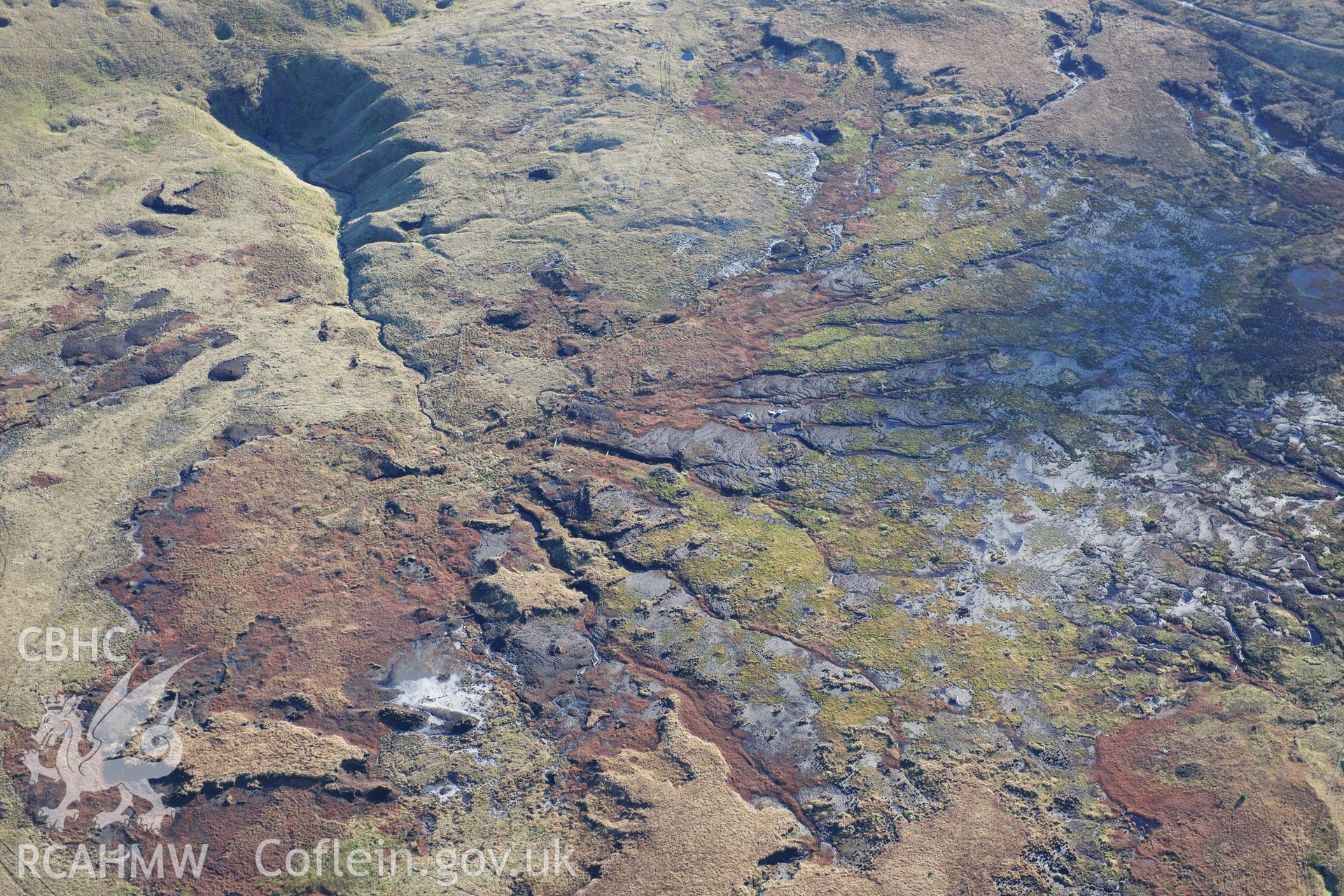 RCAHMW colour oblique photograph of Waun Fignen Felen, peat bog. Taken by Toby Driver on 28/11/2012.