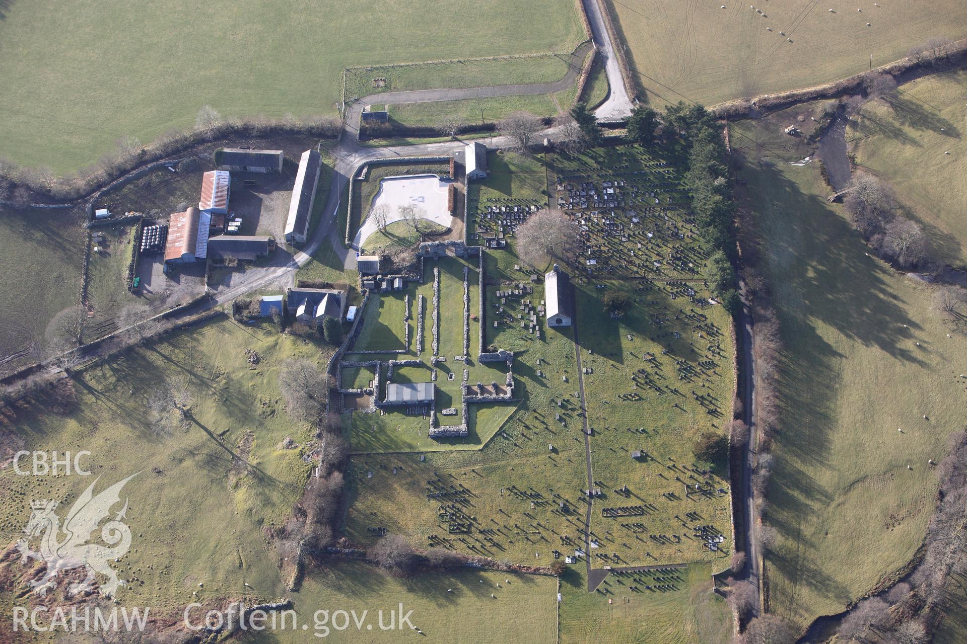 RCAHMW colour oblique photograph of Strata Florida Abbey. Taken by Toby Driver on 07/02/2012.