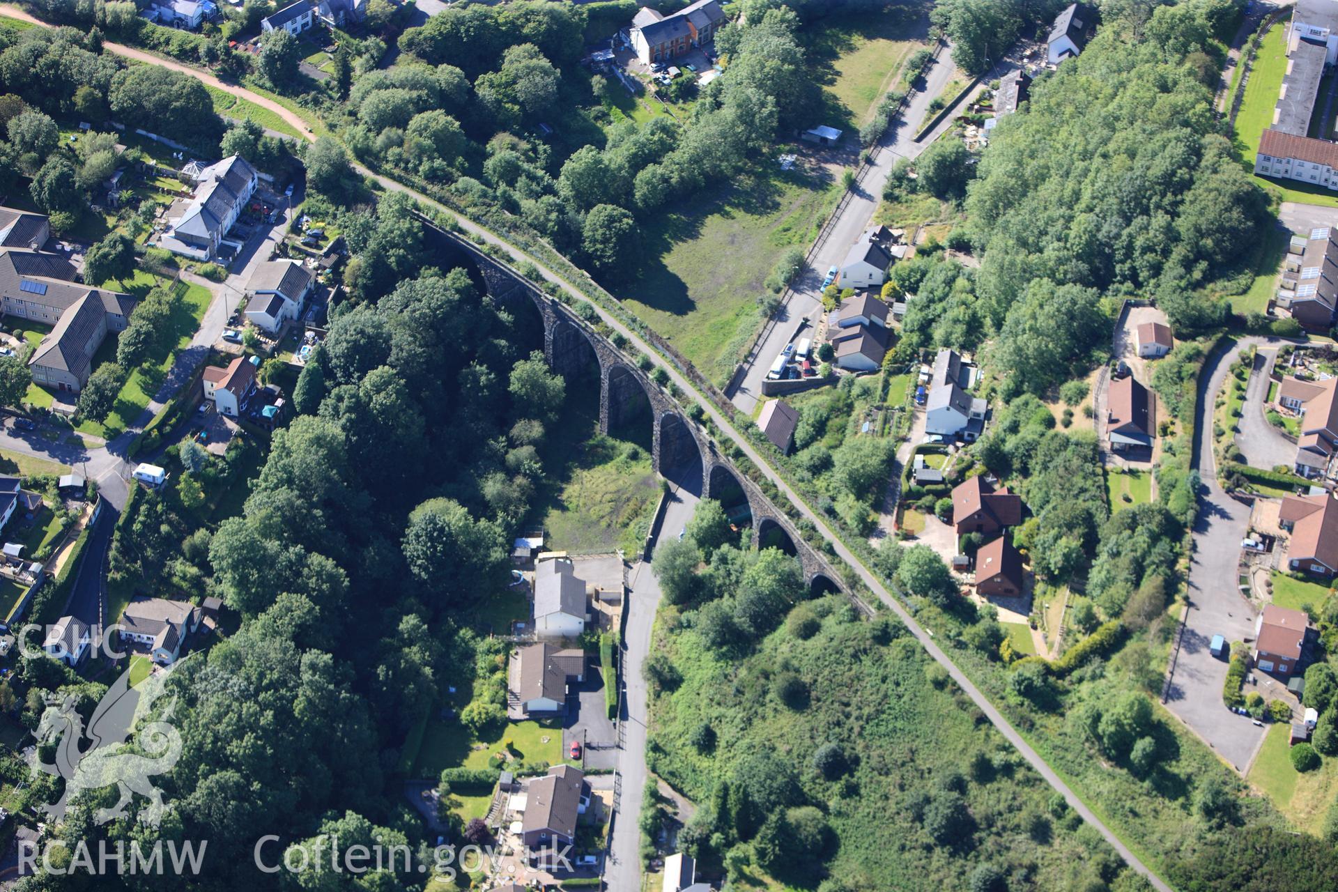 RCAHMW colour oblique photograph of Talywain Railway Viaduct. Taken by Toby Driver on 24/07/2012.