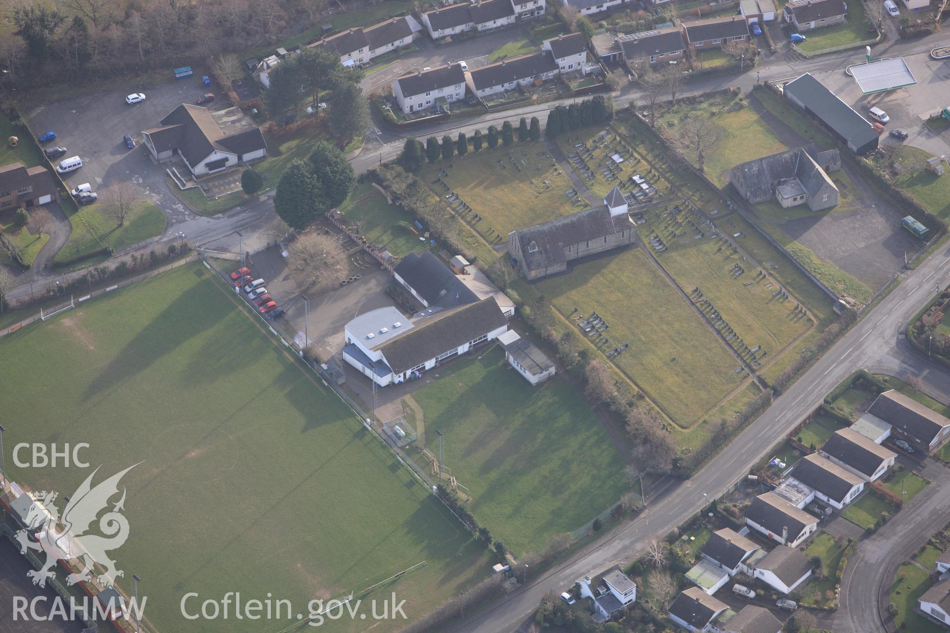 RCAHMW colour oblique photograph of Penrhyncoch Village. Taken by Toby Driver on 07/02/2012.