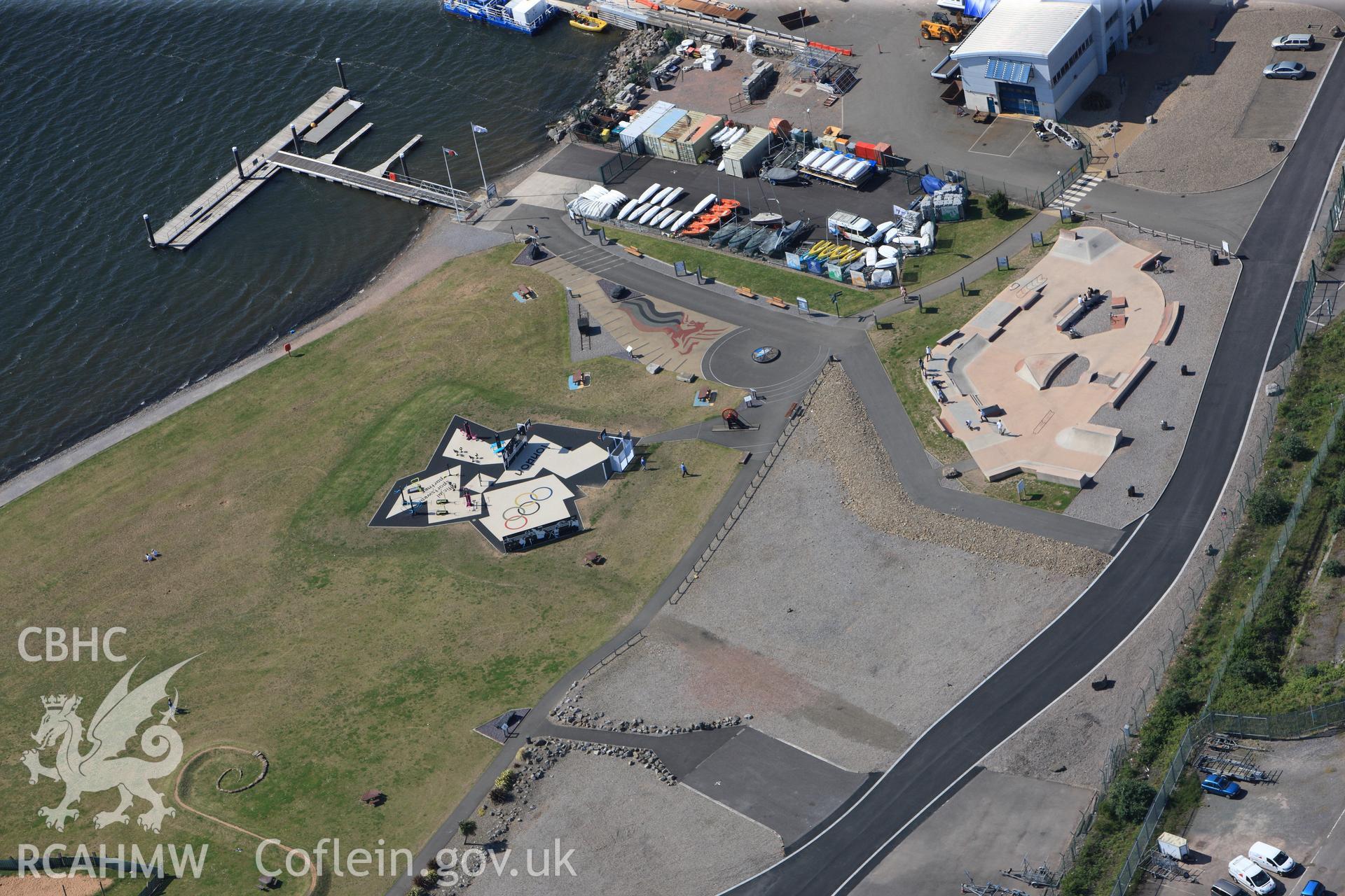 RCAHMW colour oblique photograph of multi-sports facility, Cardiff Bay. Taken by Toby Driver on 22/05/2012.