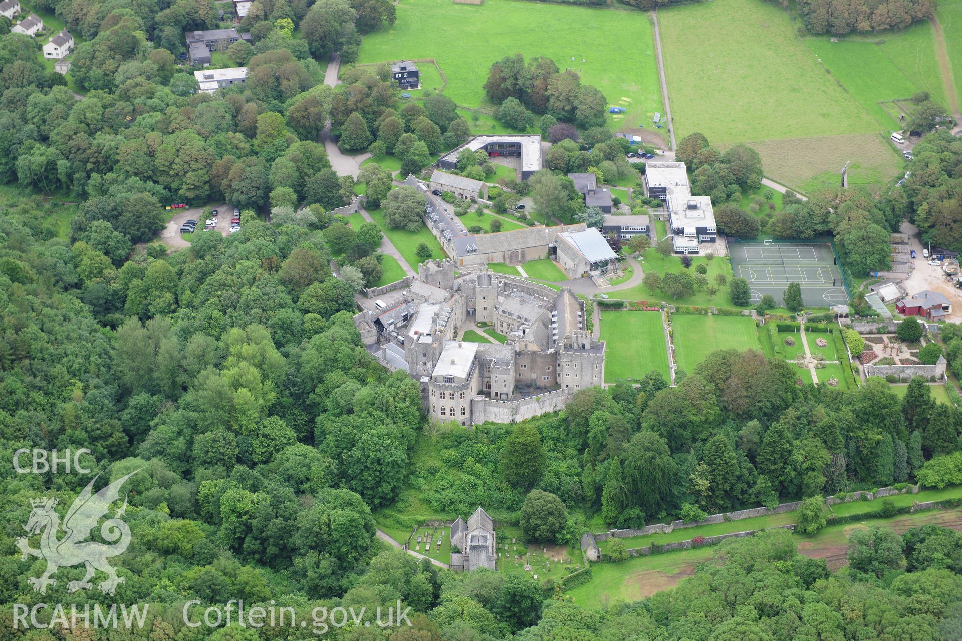 RCAHMW colour oblique photograph of St Donat's Castle. Taken by Toby Driver on 05/07/2012.