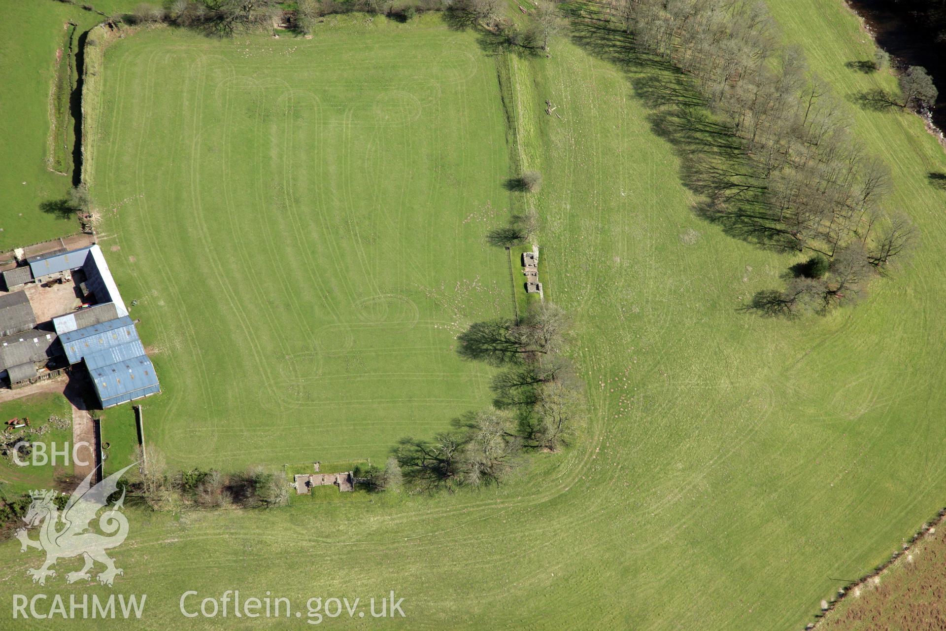 RCAHMW colour oblique photograph of Brecon Gaer Roman fort. Taken by Toby Driver and Oliver Davies on 28/03/2012.