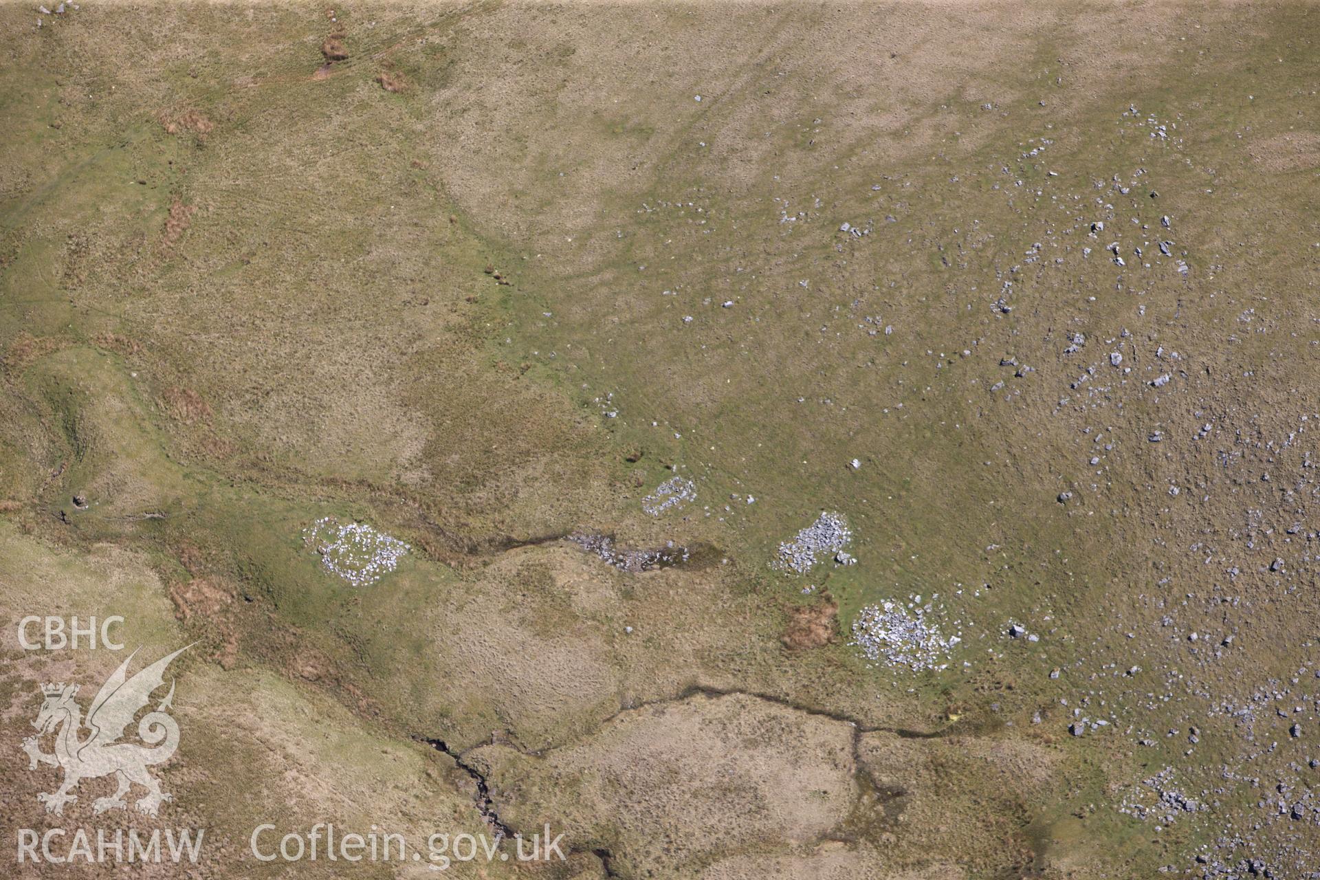 RCAHMW colour oblique photograph of Blaen y Cylchau, deserted settlement. Taken by Toby Driver on 22/05/2012.