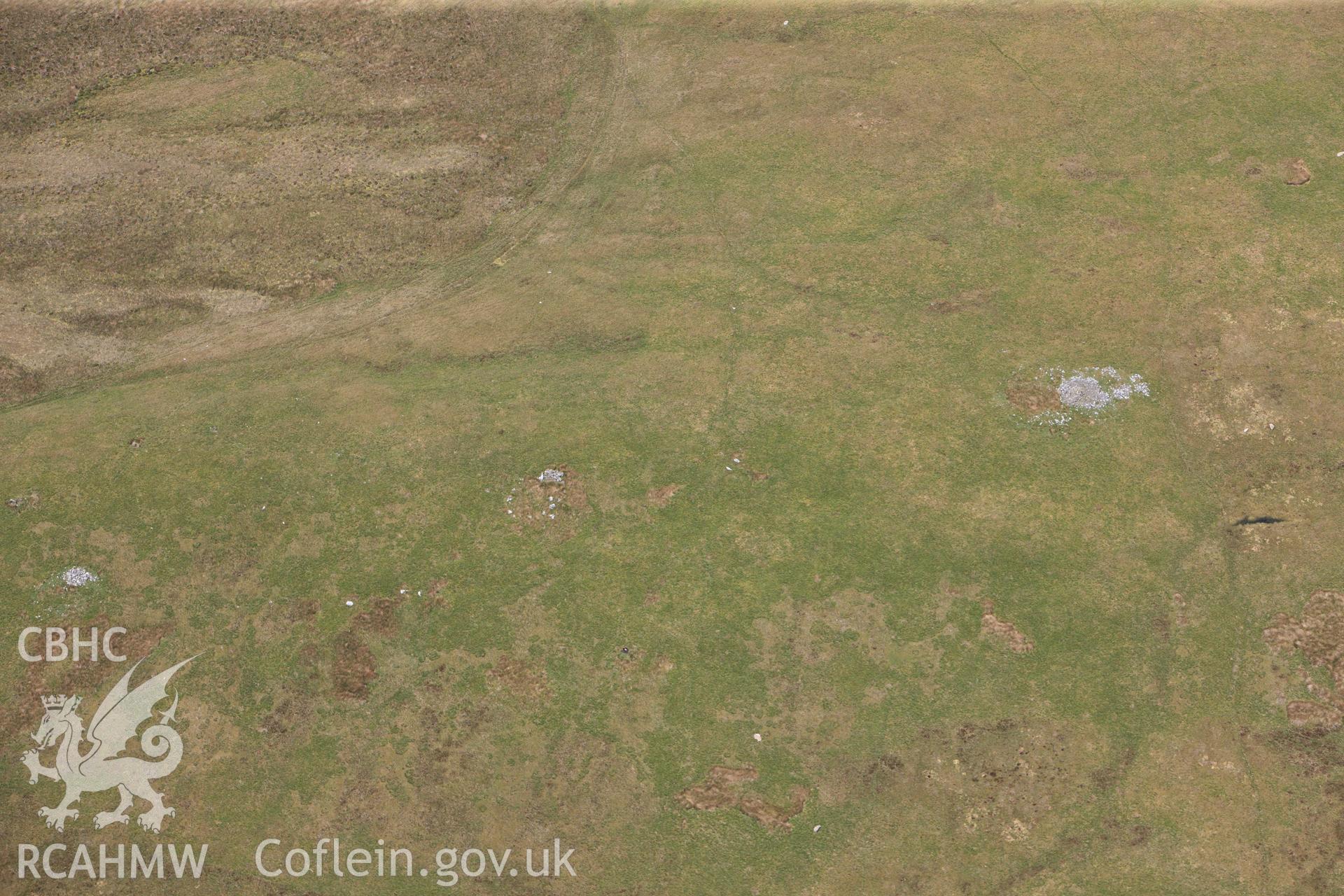 RCAHMW colour oblique photograph of Darren Round Cairn. Taken by Toby Driver on 28/05/2012.